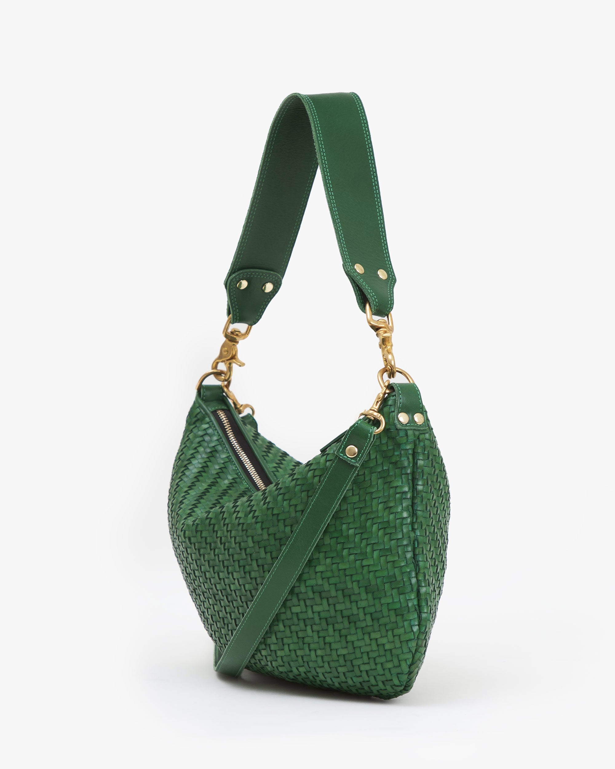 Moyen Messenger Bag - Evergreen Woven Crossbody Purse with Zig Zag Pattern - Perfect for Work, Travel & Everyday Use