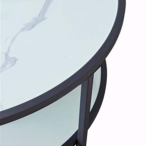 Modern Glass Coffee Table with Marble Pattern - Elegant Living Room Centerpiece for Home Decor, Office & Lounge Areas