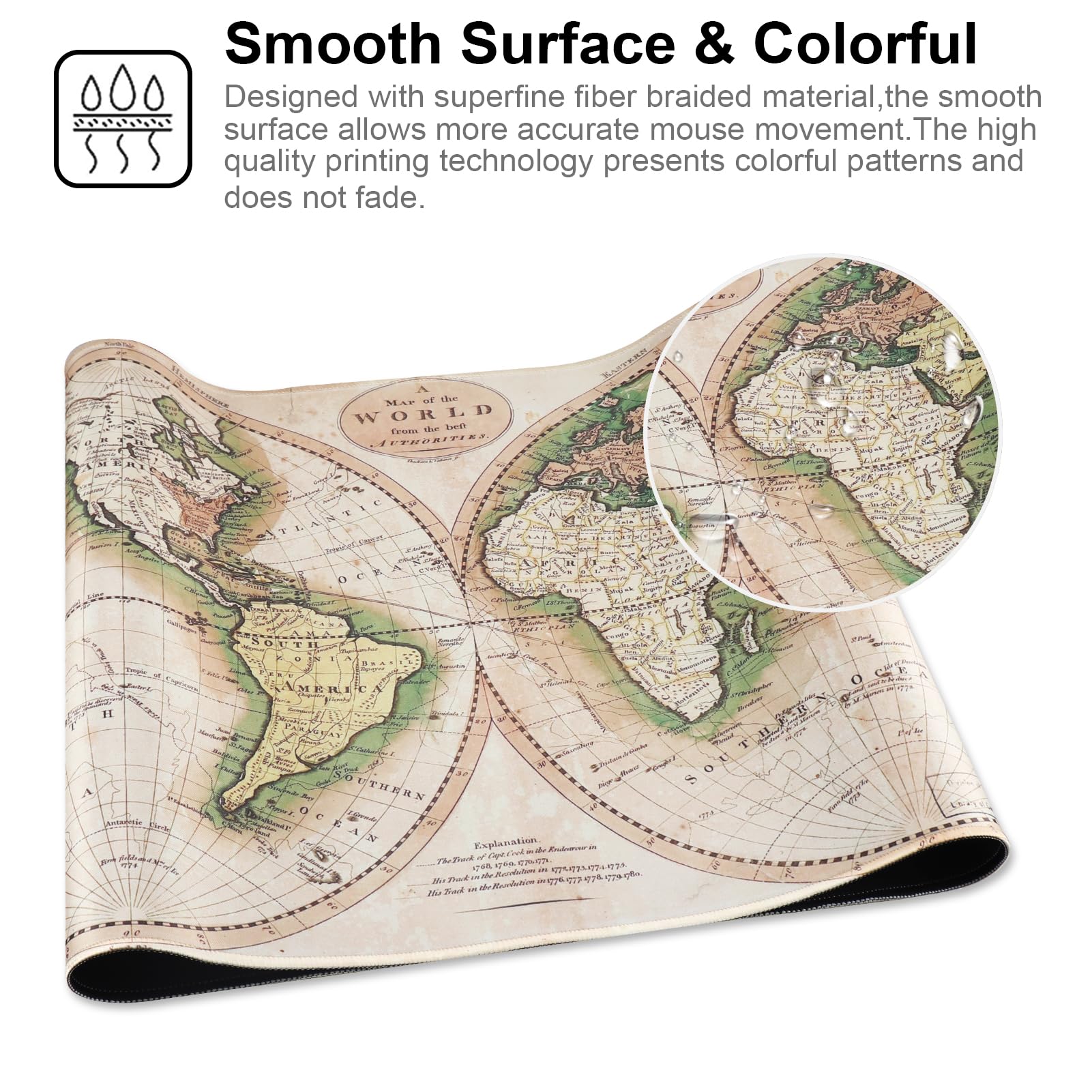 XXL Professional Gaming Mouse Pad - Extra Large Computer Desk Mat (35.4x15.7x0.1 Inches) with Non-Slip Rubber Base - Perfect for PC Gaming, Office Work & Home Use