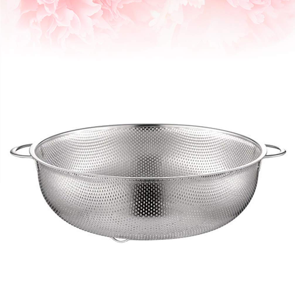 Stainless Steel Kitchen Basket - Fruit & Vegetable Drain Storage Basket for Organizing Produce | Perfect for Pantry, Refrigerator & Countertop Use