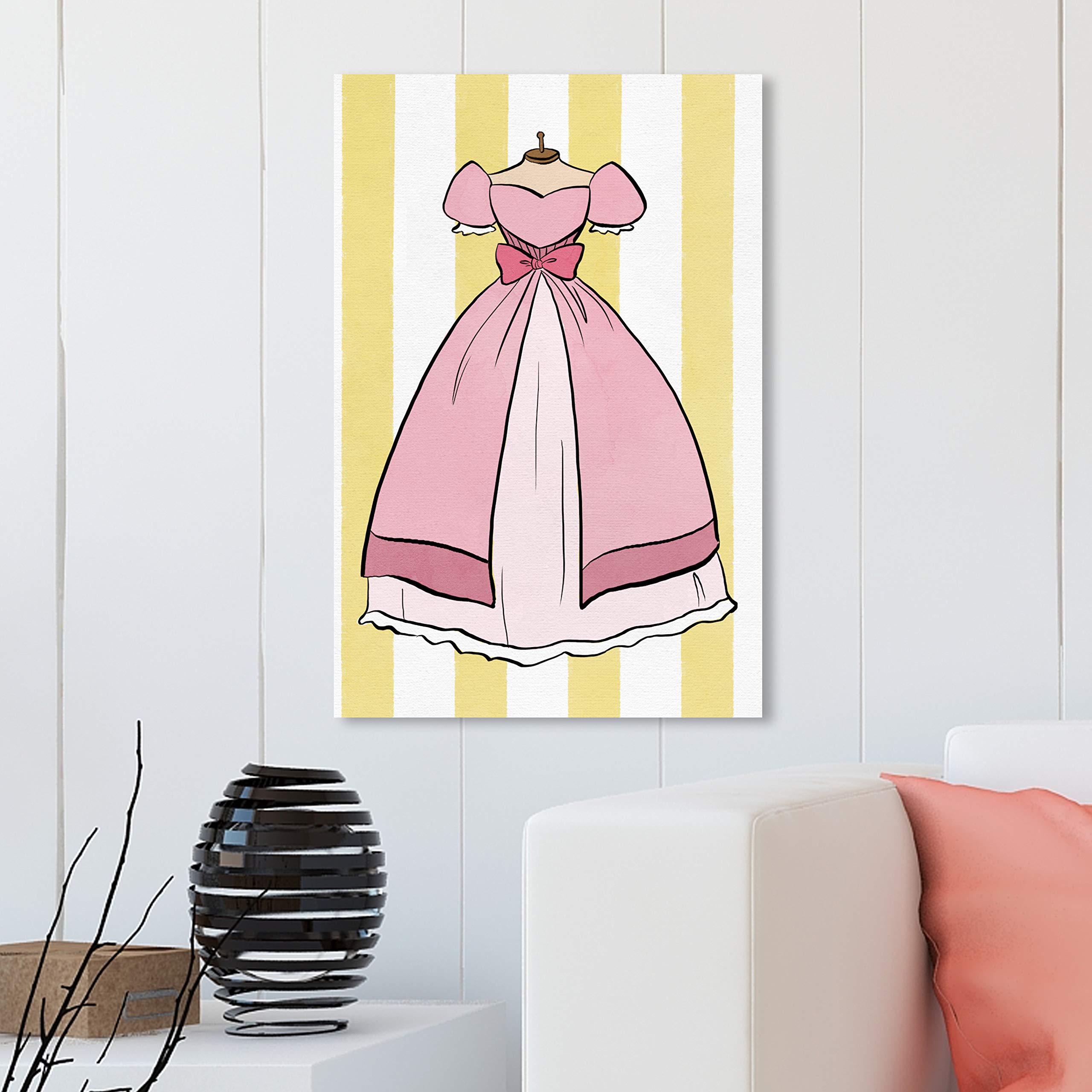 Oliver Gal Artist Co. Fantasy Princess Dress Wall Art Canvas Print - 20x30 Inches Pink & Yellow Home Decor for Bedroom, Living Room, Nursery