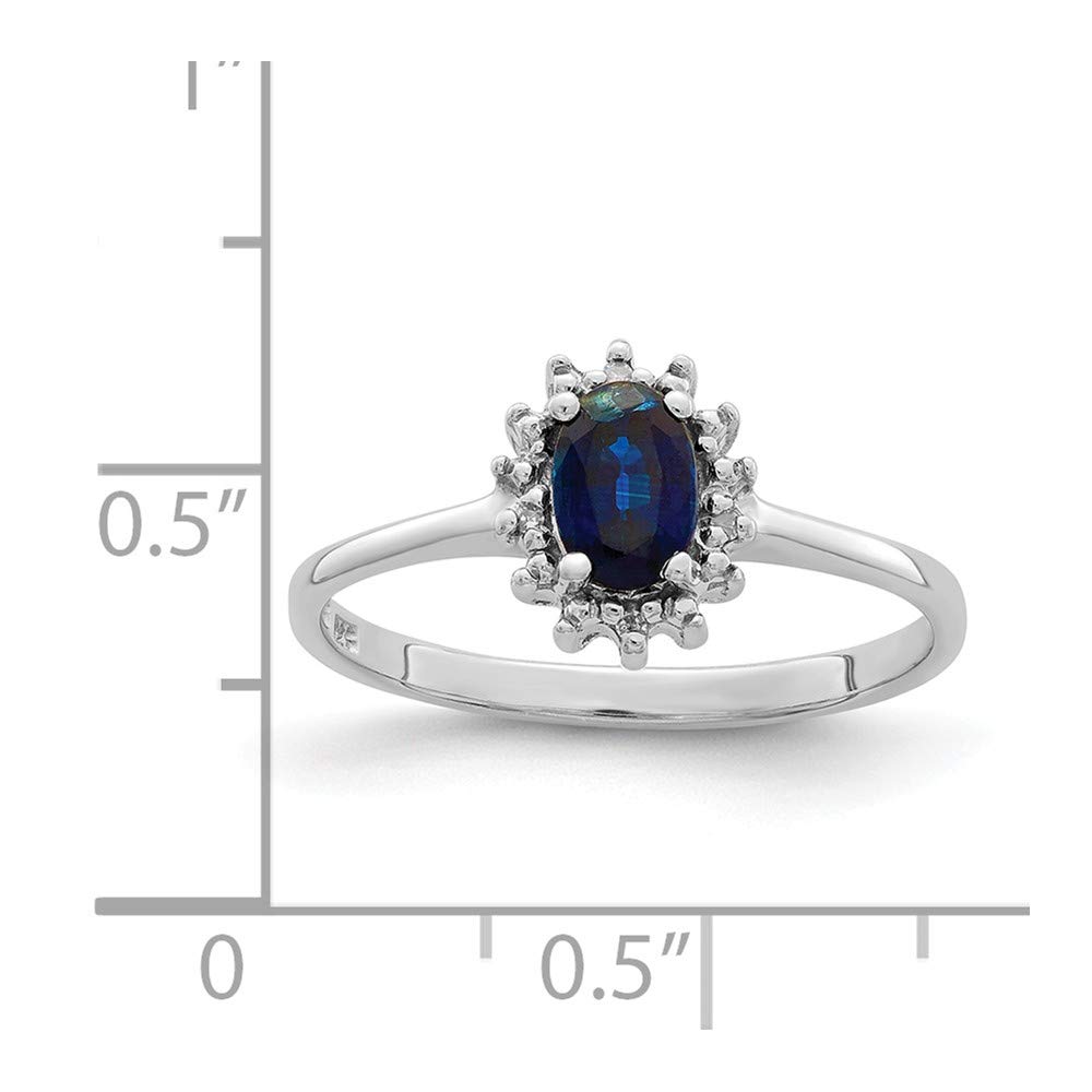 Sonia 925 Sterling Silver Simulated Sapphire & Diamond Engagement Ring - 0.01cttw, 2mm - Perfect for Proposals, Weddings & Anniversary Gifts