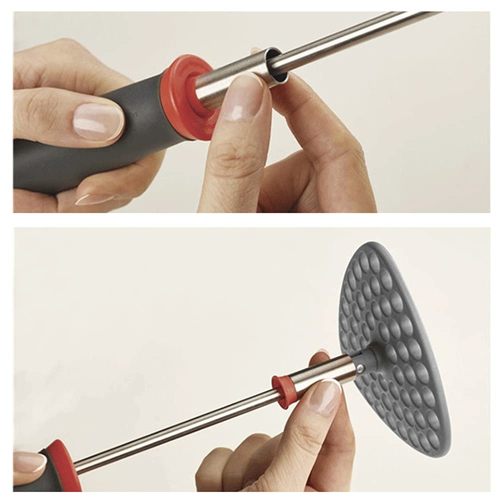 Stainless Steel Potato Masher - Heavy Duty Kitchen Tool for Mashing Potatoes, Avocados, Fruits & Vegetables | Foldable & Manual Design for Easy Baby Food Making & Home Cooking