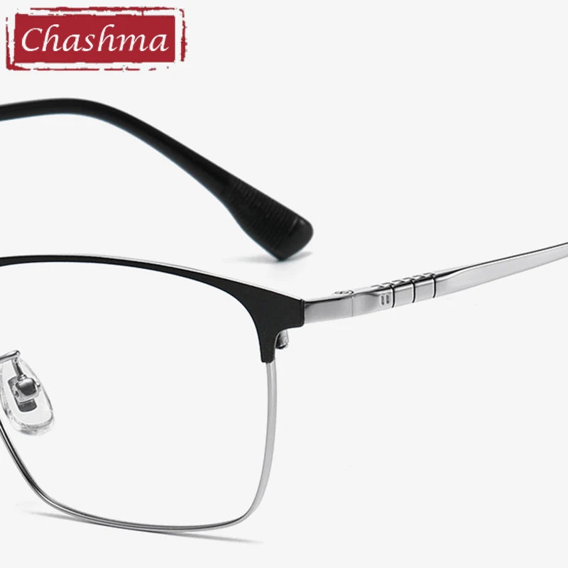 Men's Titanium Square Full Rim Eyeglasses Frame 98601 - Lightweight & Durable for Office, Reading & Daily Wear