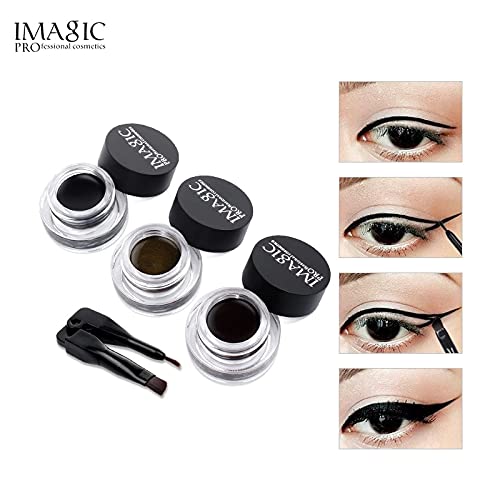 COSLUXE IMAGIC Waterproof Gel Eyeliner - Long Lasting Smudge Proof Eye Liner with Brush (4g, Black 01) for Professional Makeup & Everyday Wear