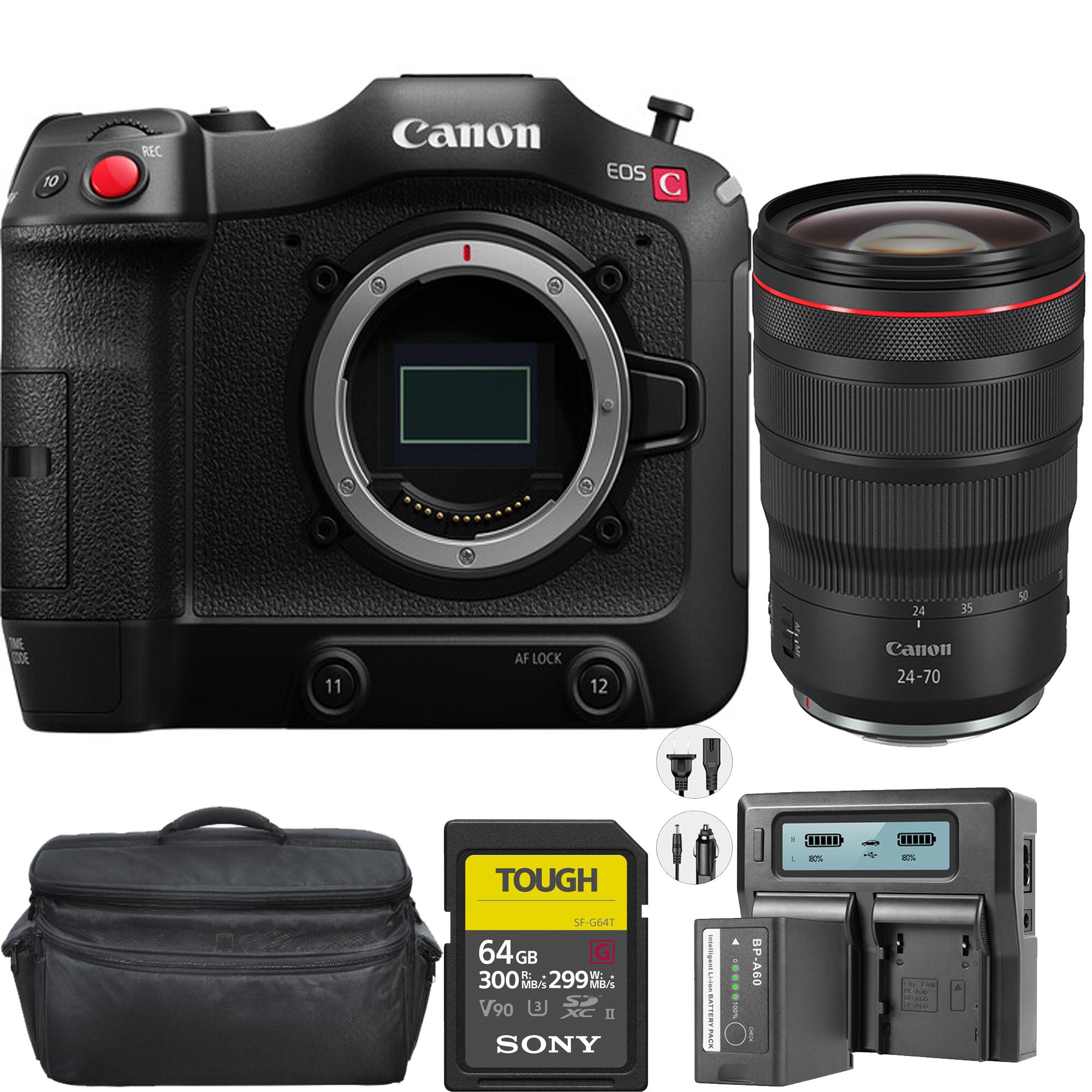 Canon EOS C70 Cinema Camera with RF 24-70mm f/2.8L IS USM Lens - Professional 4K Video Camera Bundle for Filmmaking, Vlogging & Content Creation