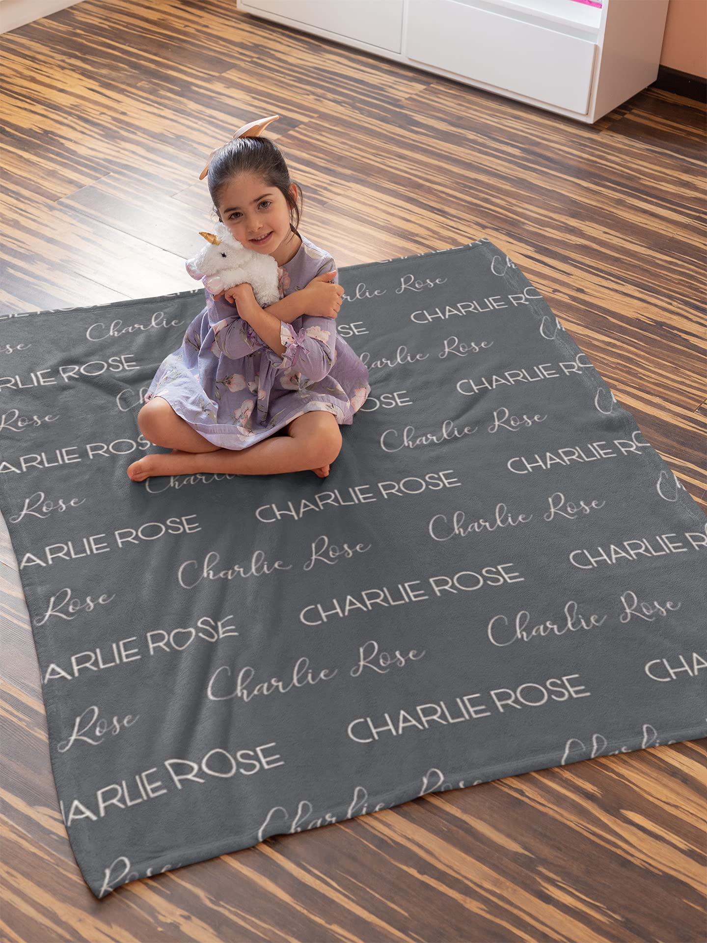 Personalized Baby Name Swaddle Blanket - Custom Monogram Newborn Blanket for Boys & Girls - Soft & Cozy Swaddling Wrap - Perfect for Nursery, Photo Shoots & Baby Showers (MPDHG1754-MBBlack)