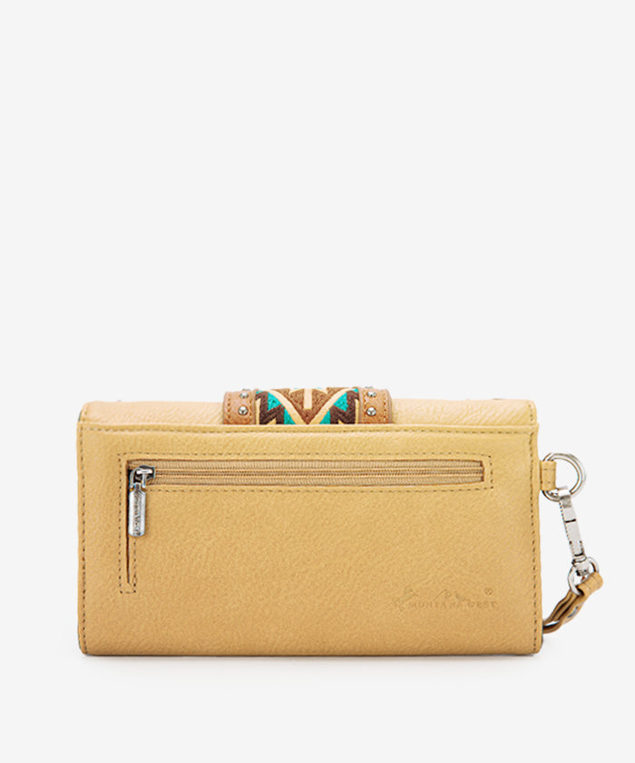 Montana West Southwestern Buckle Wristlet - Stylish Leather Clutch Purse for Women | Perfect for Parties, Date Nights & Everyday Use