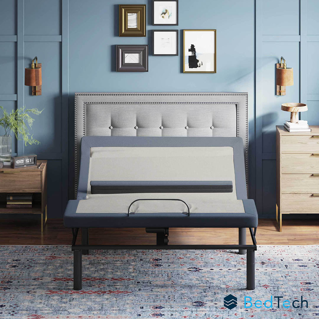BT6500 Adjustable Bed Base with Remote Control - Memory Foam Mattress Compatible for Back Pain Relief & Zero Gravity Position - Perfect for Home, Office & Guest Room Use