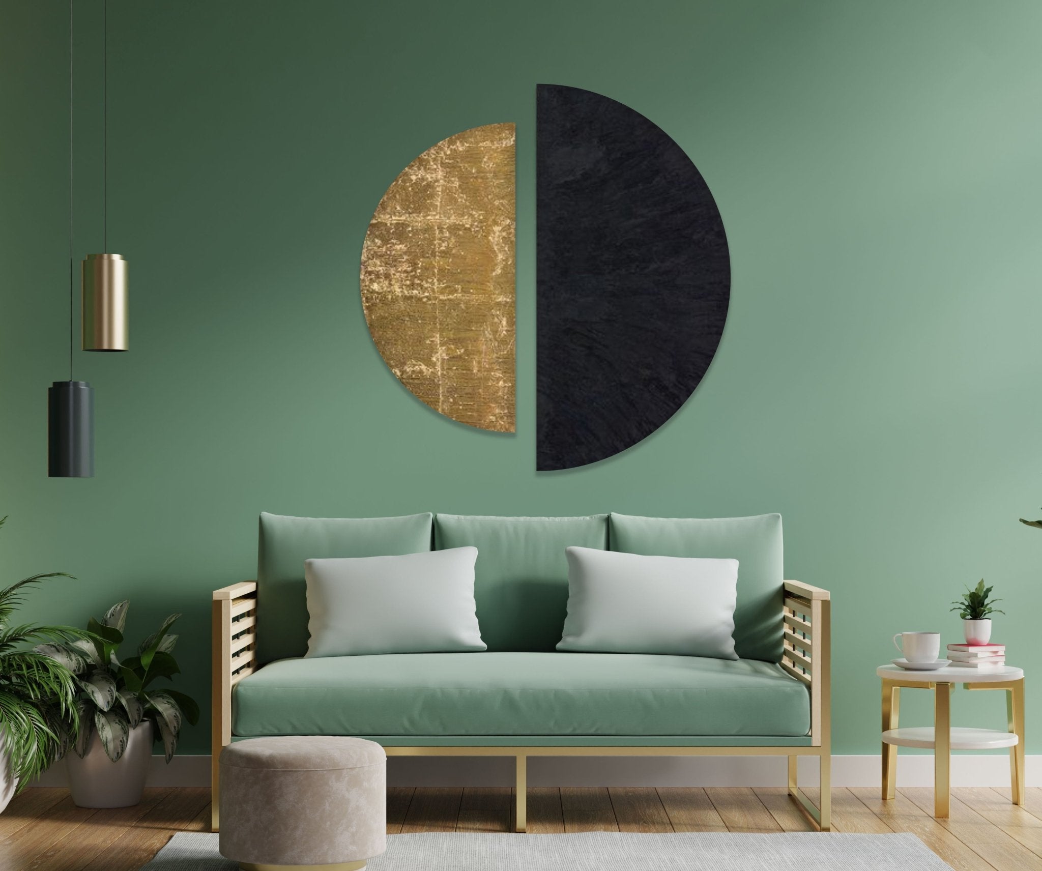 2 Piece Black Beige Glass Wall Art Set - Modern Abstract Home Decor for Living Room, Bedroom & Office - Shatterproof Tempered Glass Hanging Decorations