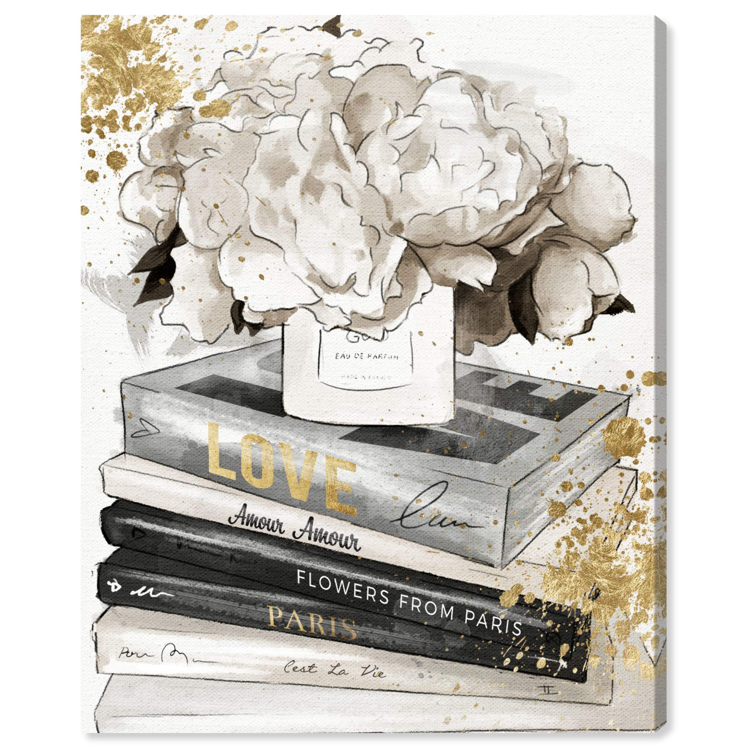 Oliver Gal Artist Co. Fashion & Glam Wall Art Canvas Print - 'Life Style All Day Luxe' Home Decor - 30x36 Inches Gold & Gray - Perfect for Living Room, Bedroom or Office Decor