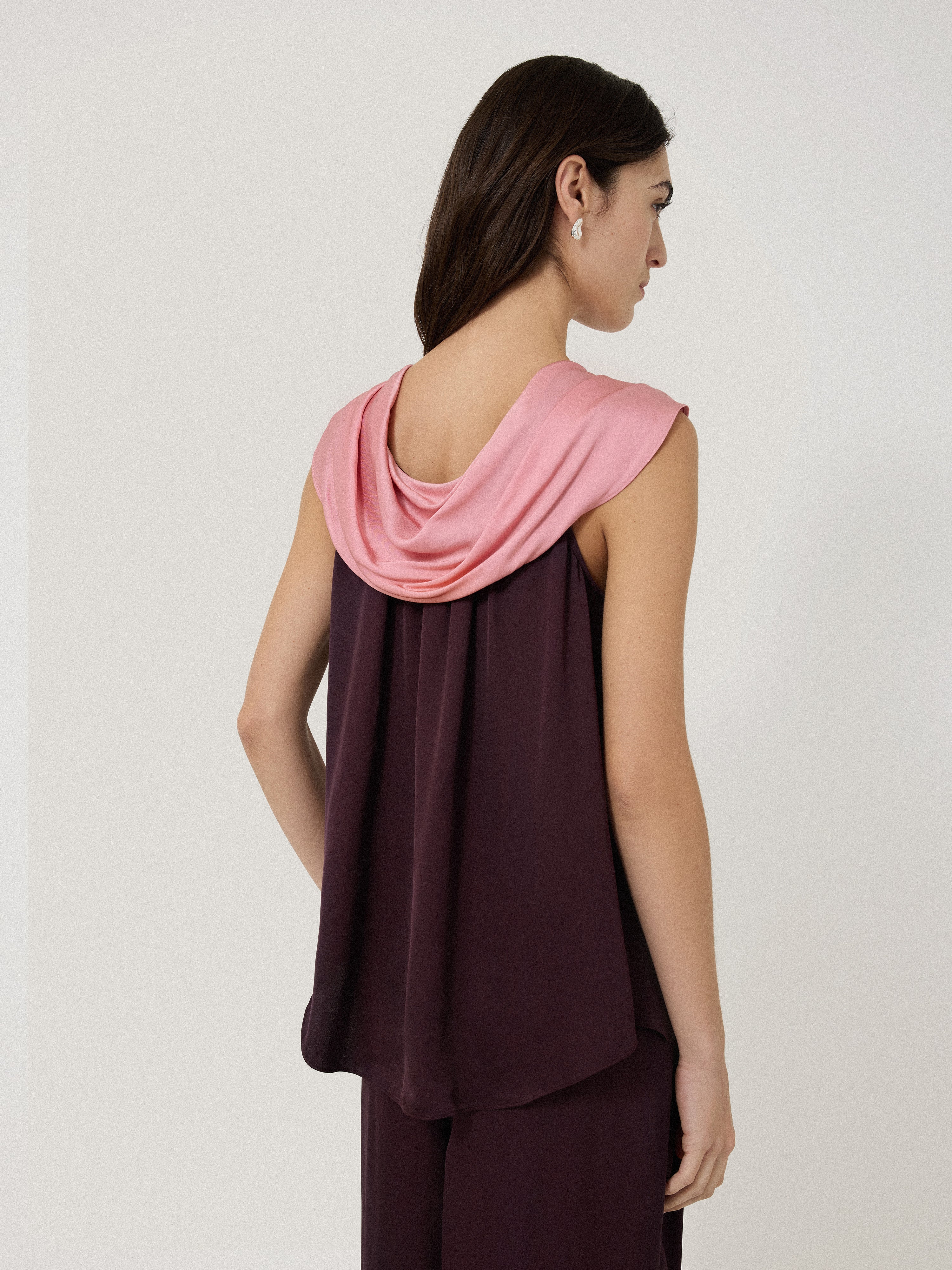 Elegant Draped Tie Detail Women's Top in Oxblood Red - Perfect for Office Wear, Date Nights & Special Occasions