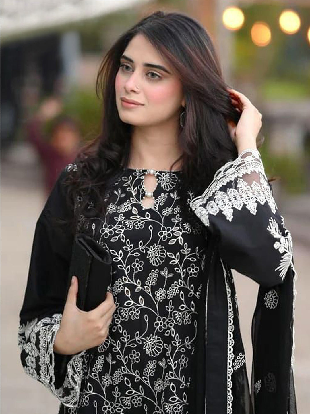 Elegant Black Designer Heavy Semi Stitched Pant Suit with Exquisite Embroidery - Perfect for Weddings, Parties & Formal Events