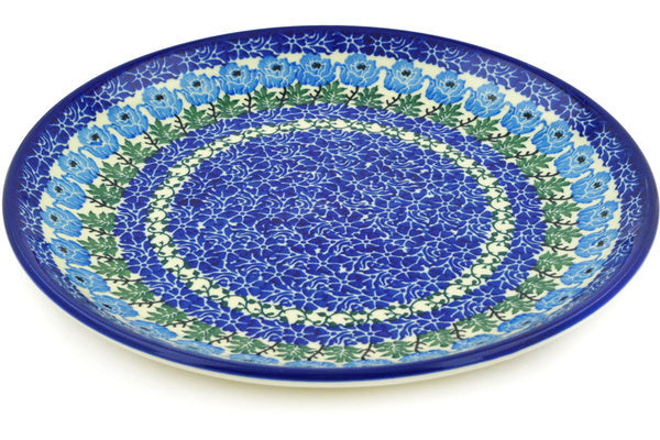 10-Piece Blue Rosette Wreath Dinner Plate Set - Elegant Porcelain Plates for Formal Dining, Parties & Home Decor