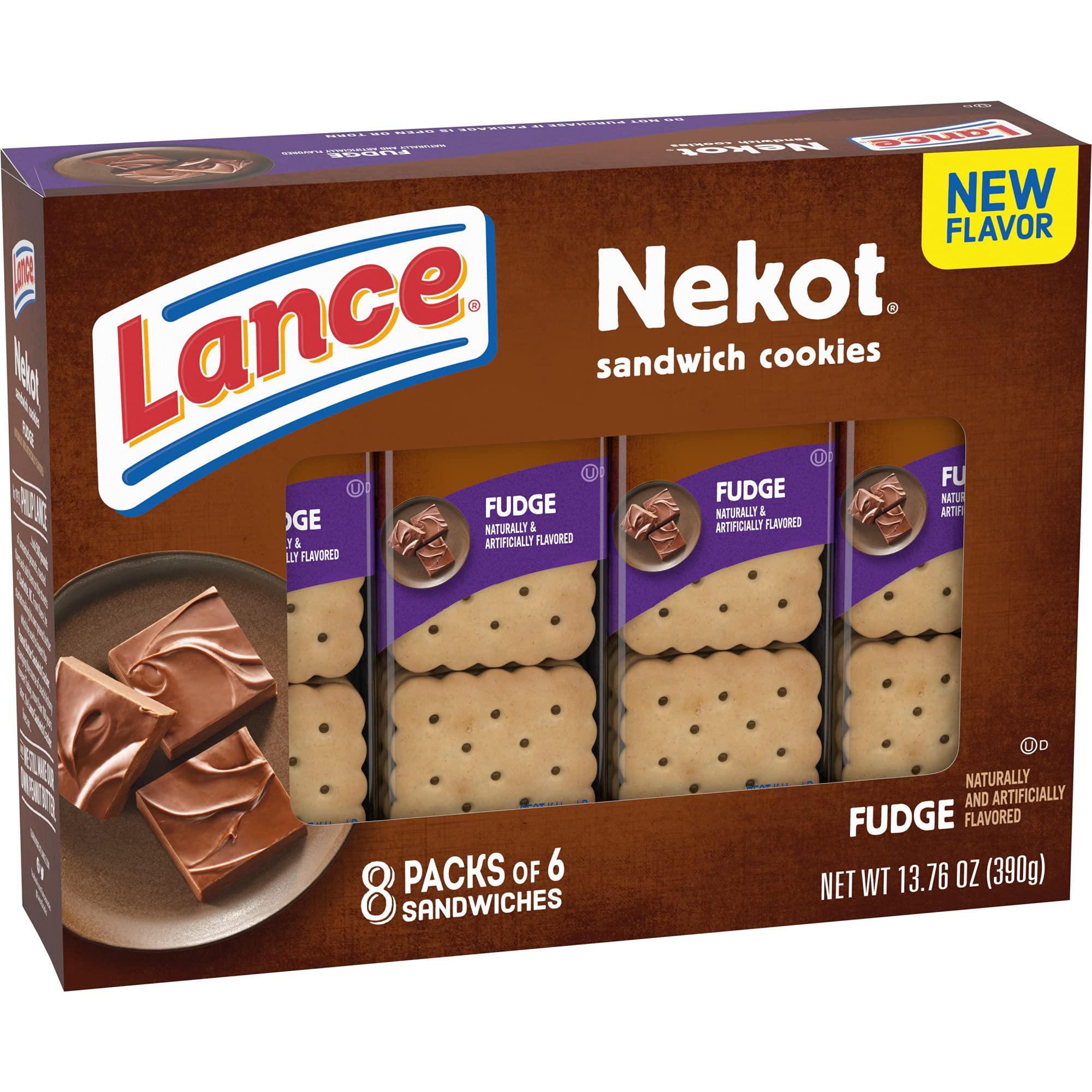 Lance Chocolate Fudge Cookies - 3 Pack | Delicious Soft Baked Cookies for Snacks, Lunch Boxes & Office Treats | Rich Chocolate Flavor | Gluten Free & Kosher Certified