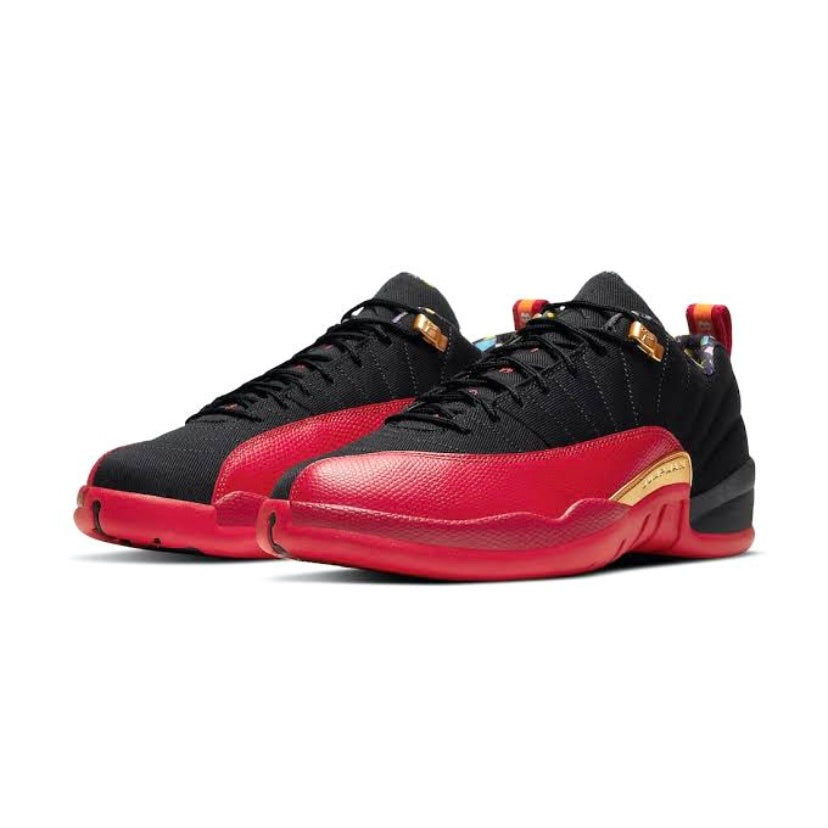 Air Jordan 12 Retro Low Superbowl Sneakers - Black, Varsity Red & Gold Colorway - Perfect for Basketball, Streetwear & Sneaker Collectors