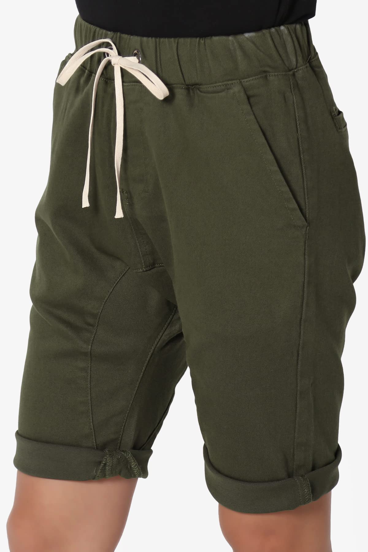 TheMogan Men's Drop Crotch Jogger Denim Shorts - Elastic Waist with Drawstring, Casual Bermuda Jean Shorts for Men | Perfect for Streetwear, Lounge & Summer Outdoor Activities