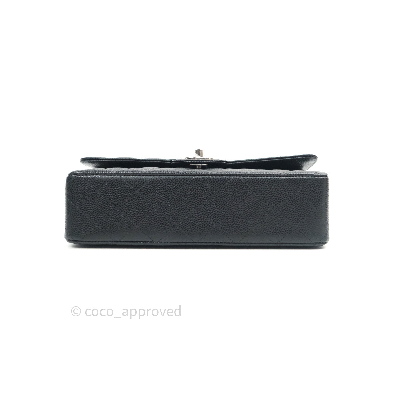 Chanel Classic M/L Medium Double Flap Bag Black Caviar Silver Hardware - Luxury Designer Handbag for Women, Perfect for Work, Evening Events & Special Occasions
