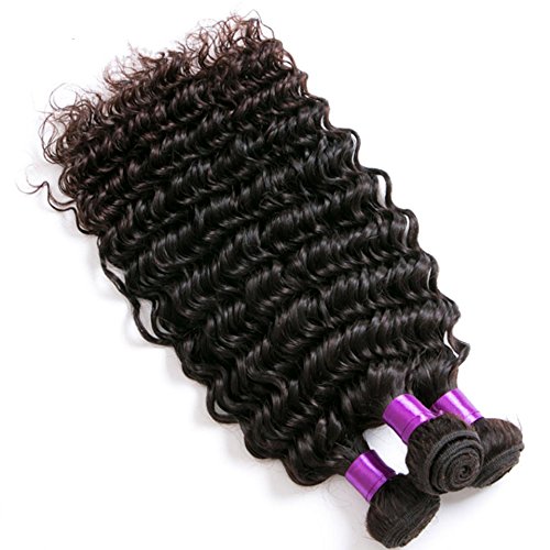 8A Grade Virgin Remy Human Hair Extensions - 3-Piece Deep Wave Curly Weave Bundles (16