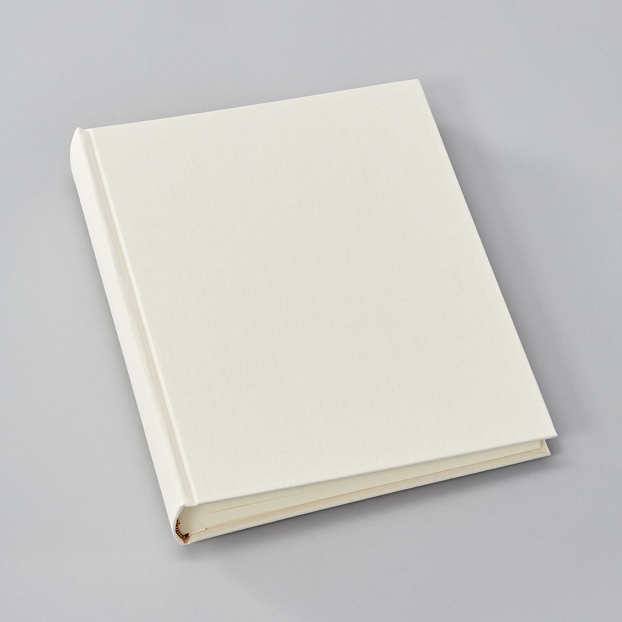 Semikolon Classic Medium Chamois Wedding Photo Album - 80 Sheets Cream White Pages, 21.6 x 25.5 cm - Elegant Wedding Guest Book, Anniversary Memory Book, Bridal Shower Gift for Couples - Perfect for Preserving Wedding Photos, Baby Photos & Family Memories