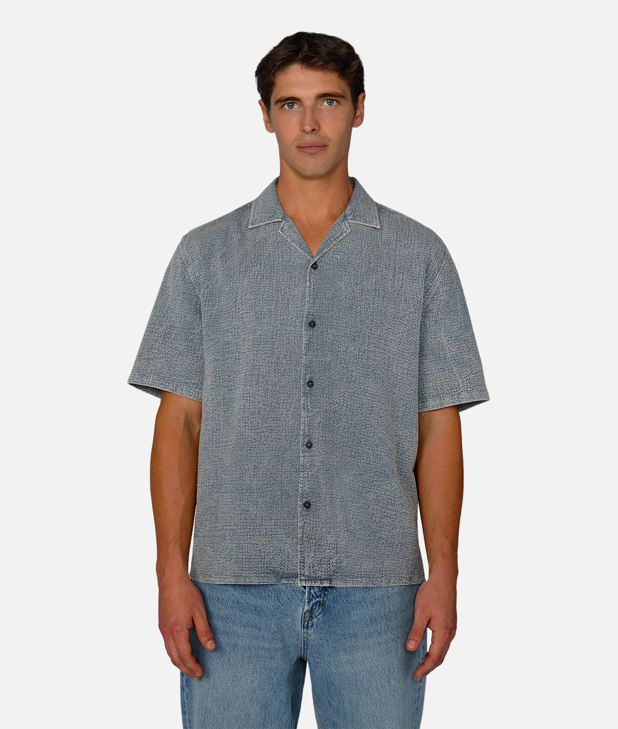 **The Canyon Short Sleeve Shirt - Airforce Blue | Men's Casual Button-Up Shirt for Outdoor Adventures & Everyday Wear**