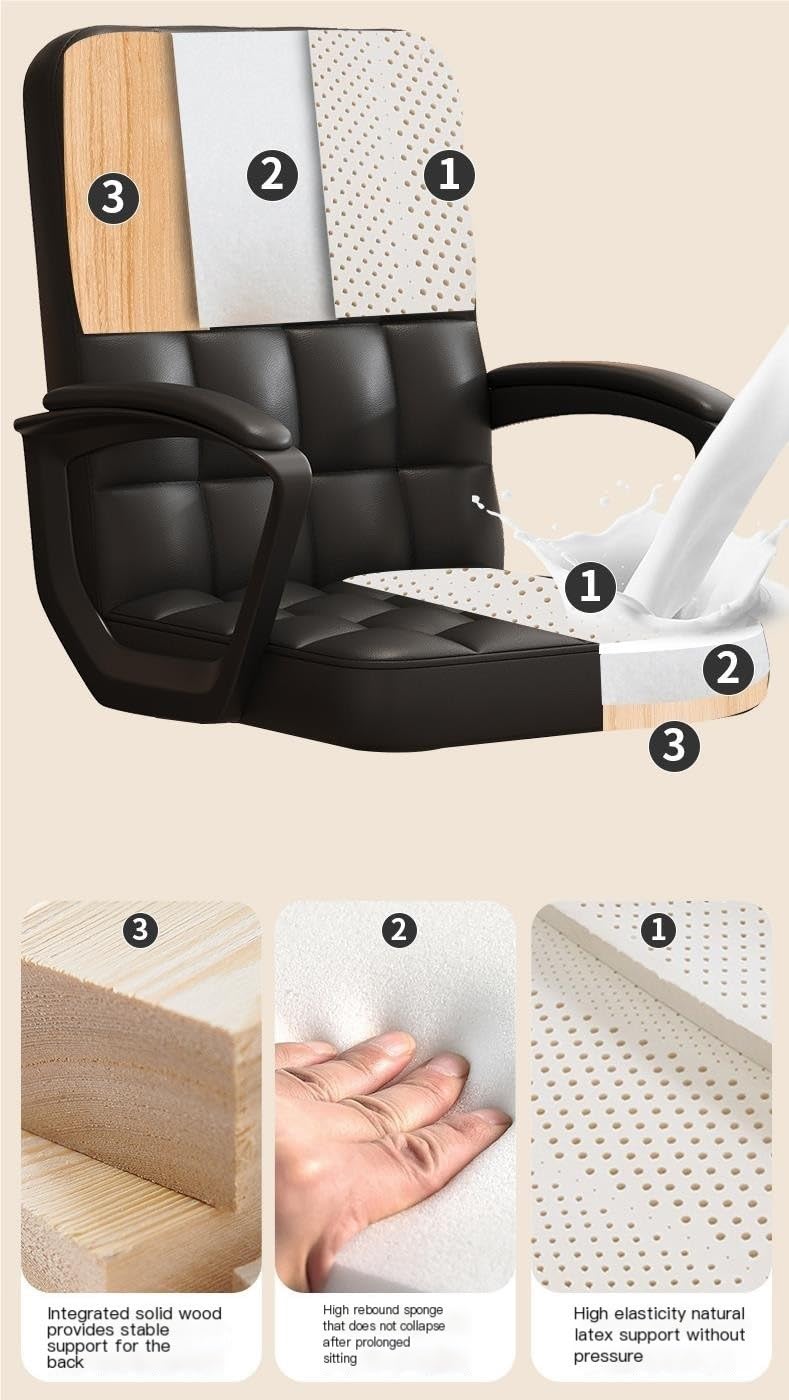 Ergonomic Swivel Executive Office Chair with Adjustable Armrests - Mid Back PU Leather Computer Desk Chair - 360° Rotating Gaming & Work Chair for Home Office - Comfortable Task Chair for Long Hours (White) - Perfect for Home Office, Gaming Setup & Conference Rooms