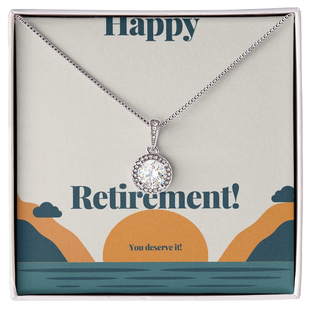 Happy Retirement Necklace for Women - Elegant Retirement Gift Jewelry with Gift Box - Perfect for Retirement Parties, Farewell Gifts & Milestone Celebrations