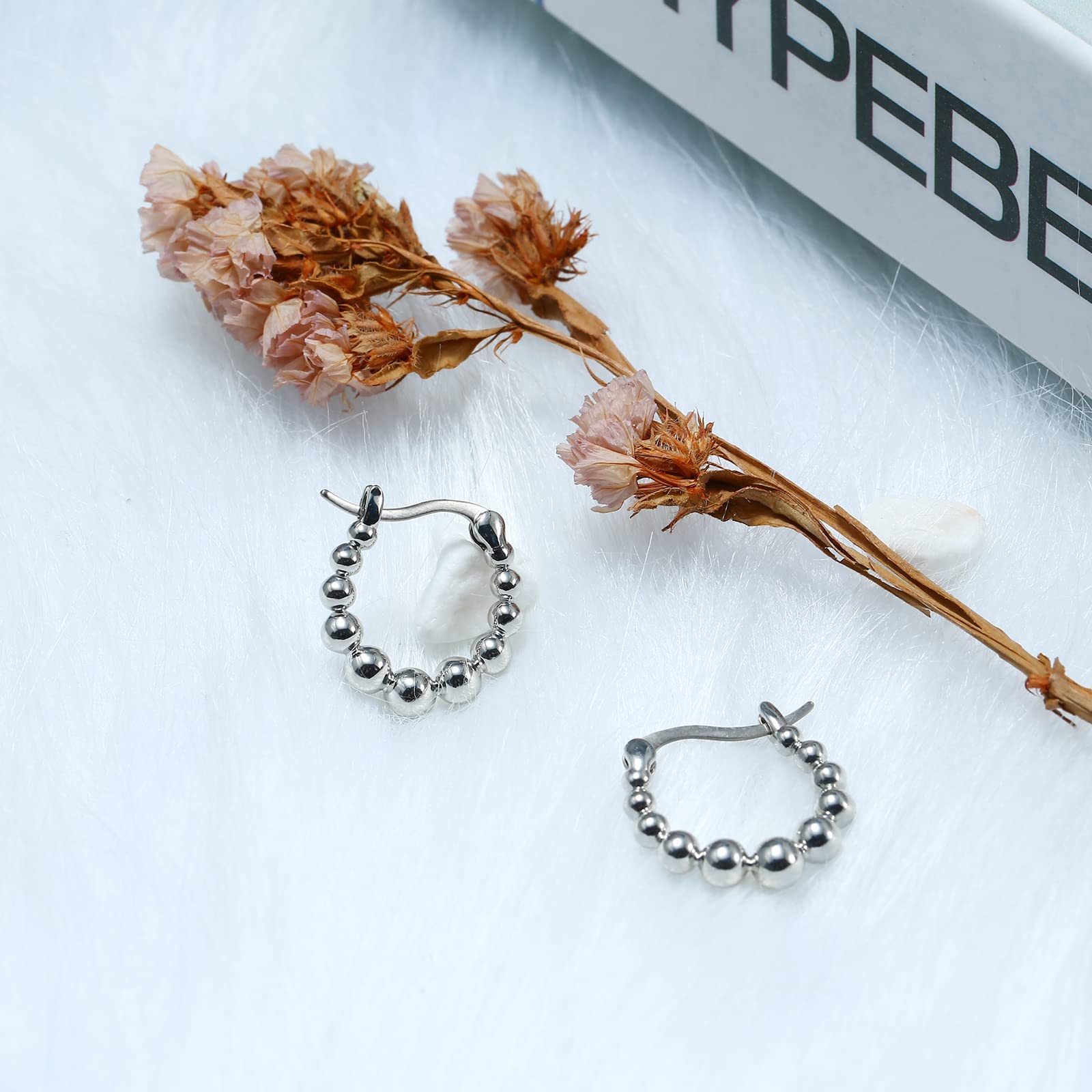Stylish Titanium Hoop Earrings for Women & Men - Round & Oval Boho Designs with Filigree, Beaded, Chain & Twist Styles | Hypoallergenic, Lightweight & White Gold Plated | Perfect for Sensitive Ears, Everyday Wear & Special Occasions