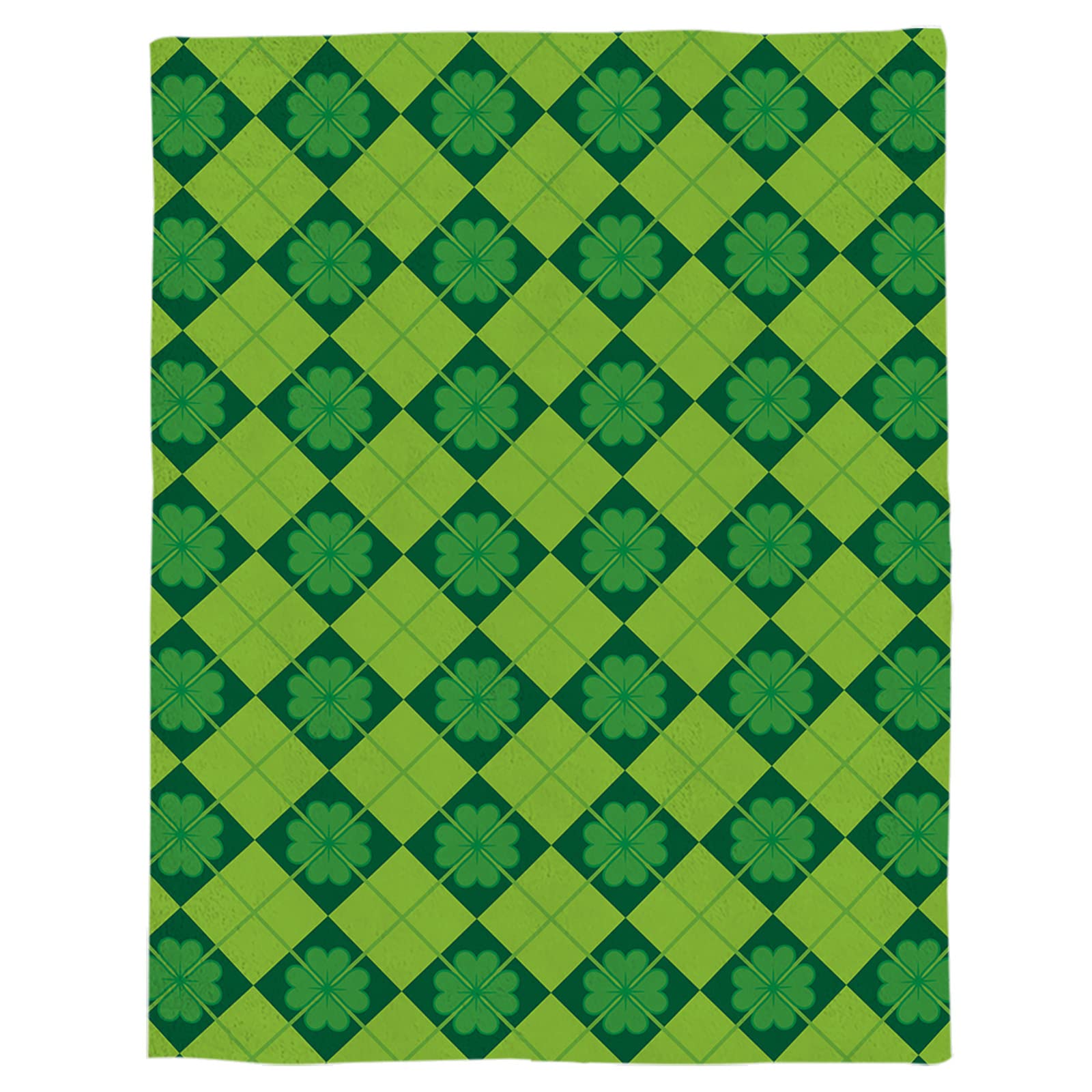 St. Patrick's Day Green Plaid Flannel Fleece Throw Blanket - Cozy Soft Warm Shamrock Blanket for Couch, Bed & Sofa - 49x79 Inch Lucky Clover Decorative Blanket - Perfect for Irish Themed Parties, Home Decor & Winter Snuggling