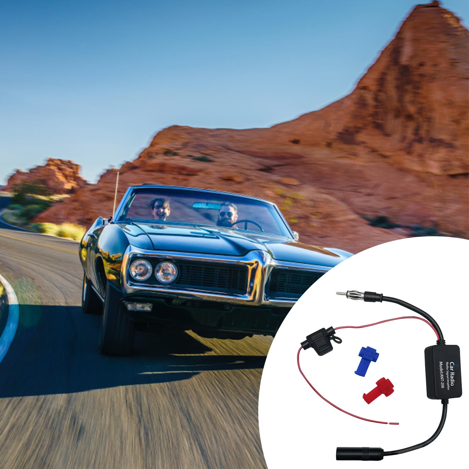 12V Car Radio Antenna Amplifier - FM Signal Booster for Car Audio Stereo System | Improve Reception for Road Trips & Commuting