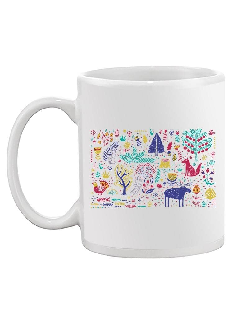 Handmade Scandinavian Nature Ceramic Mug - Nordic Forest & Lake Design - Perfect for Coffee, Tea & Hot Drinks - Ideal Gift for Nature Lovers & Home Decor