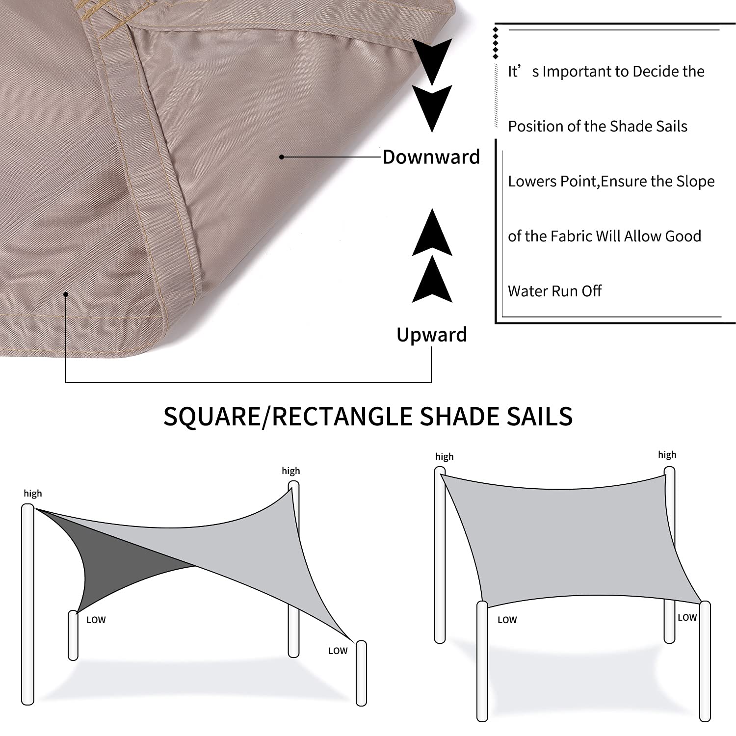 16'x26' Rectangle Shade Sail - UV Blocking Waterproof Canopy for Backyard, Patio, Garden & Pool | Custom Sun Shade for Outdoor Relaxation & Sun Protection