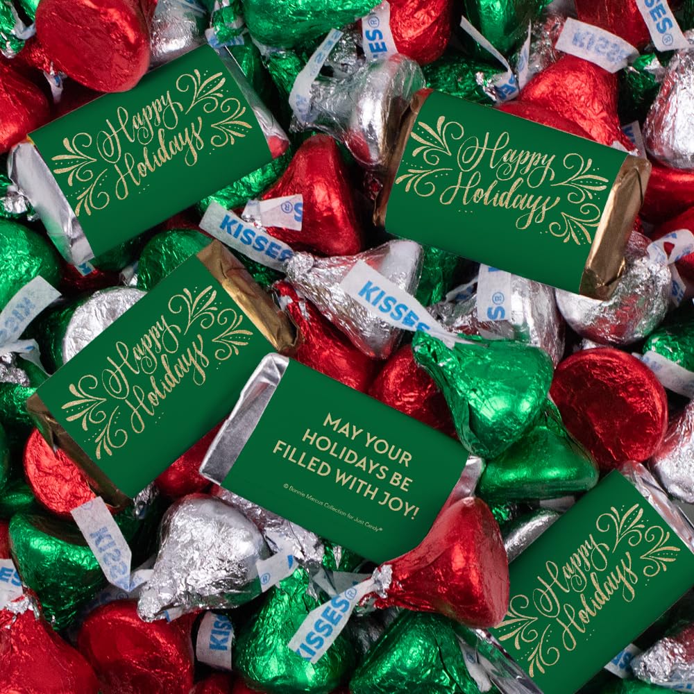 1.65 lb Christmas Holiday Chocolate Candy Mix - Bulk Green & Red Assorted Chocolates (131 Count) for Parties, Gifts & Festive Celebrations
