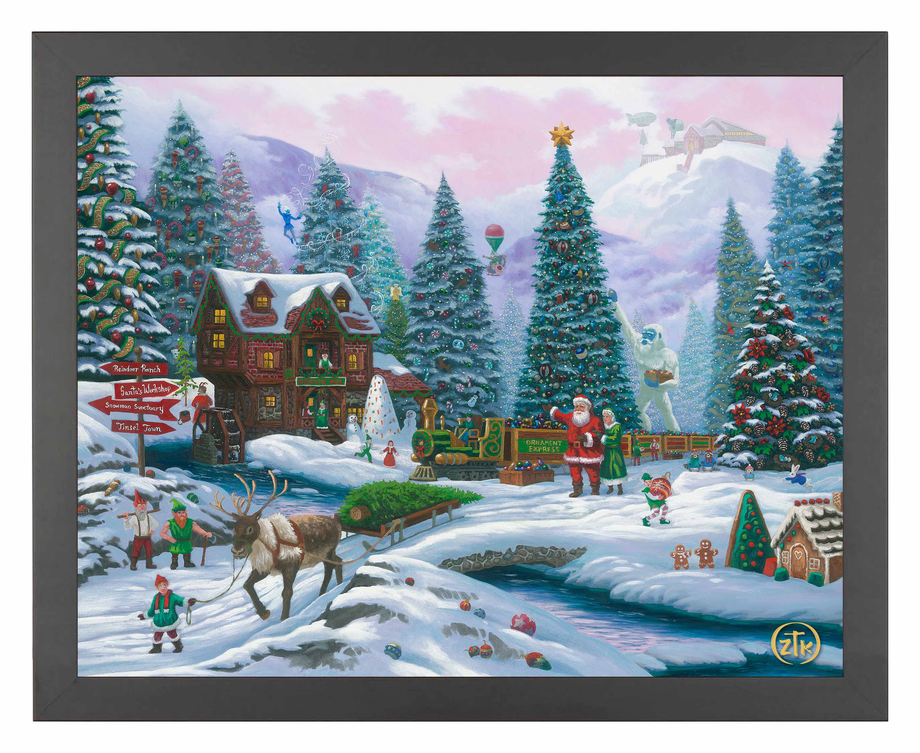 Christmas Tree Forest Art Prints - Holiday Wall Decor for Home, Office & Gifts | Winter Scenery Canvas Painting for Living Room & Bedroom