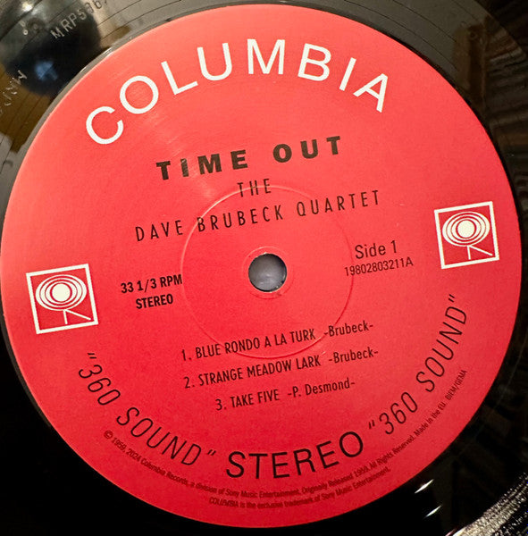 Dave Brubeck Quartet - Time Out Vinyl LP Album 180 Gram Reissue (Mint Condition) - Perfect for Jazz Lovers & Vinyl Collectors
