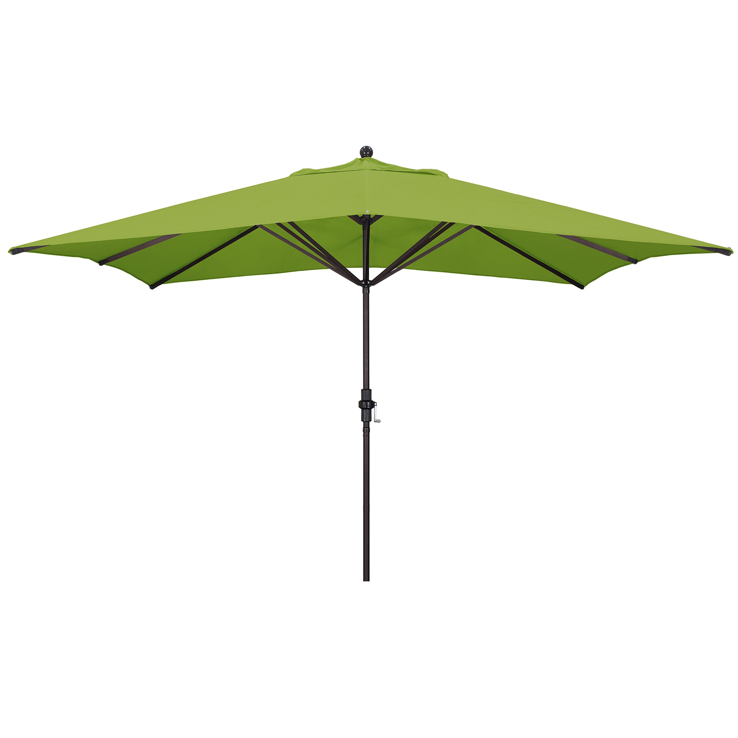 11'x8' Aluminum Market Umbrella with Crank Lift - Bronze Pole & Sunbrella Fabric for Patio, Poolside & Outdoor Dining