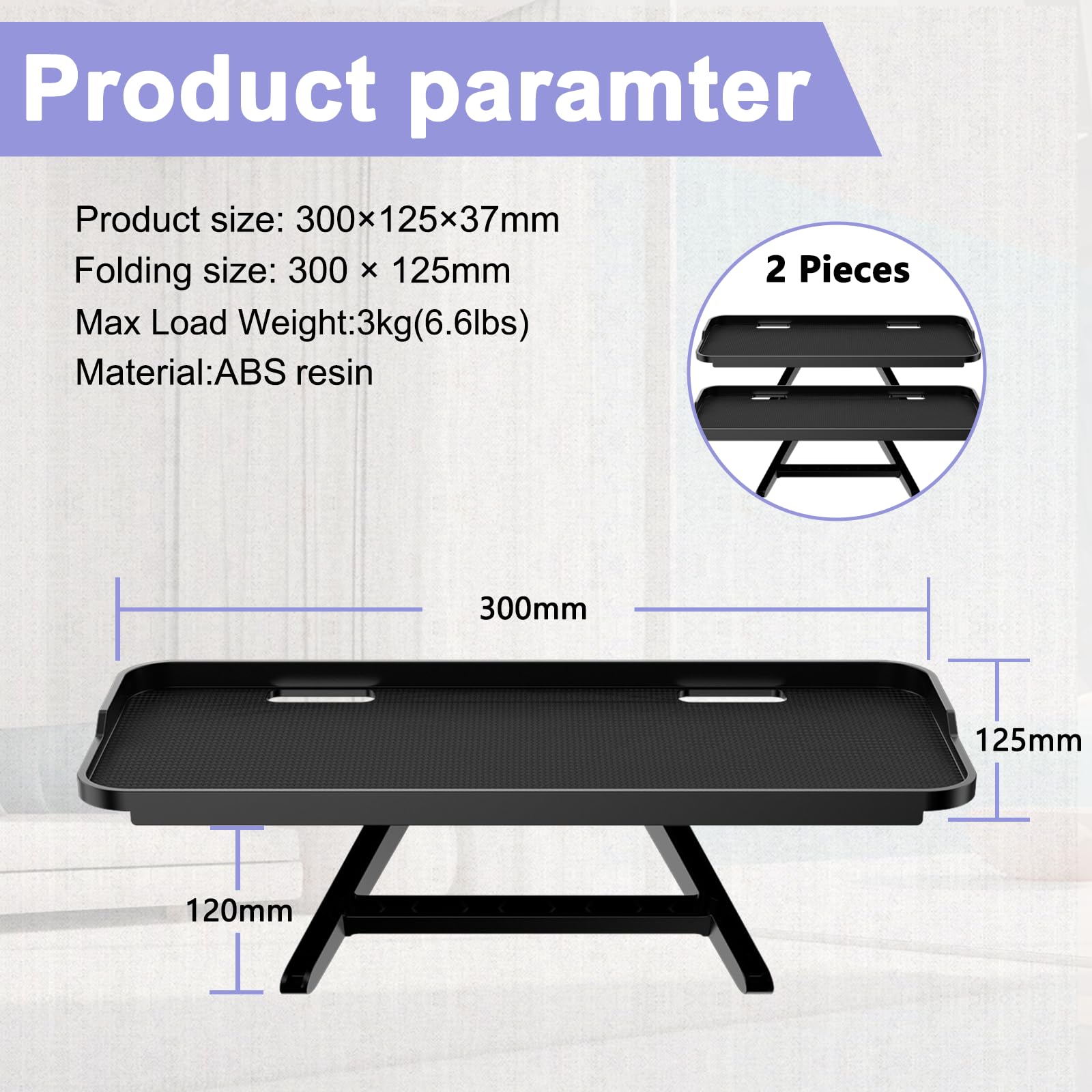 JXMTSPW TV Top Shelf Adjustable Monitor Stand - Dual Storage Bracket Tray for Computer Screen, Cellphone, Media Box, Game Console, Router, Speakers - Perfect for Home Office, Gaming Setup & Entertainment Center (Black, 2pcs)