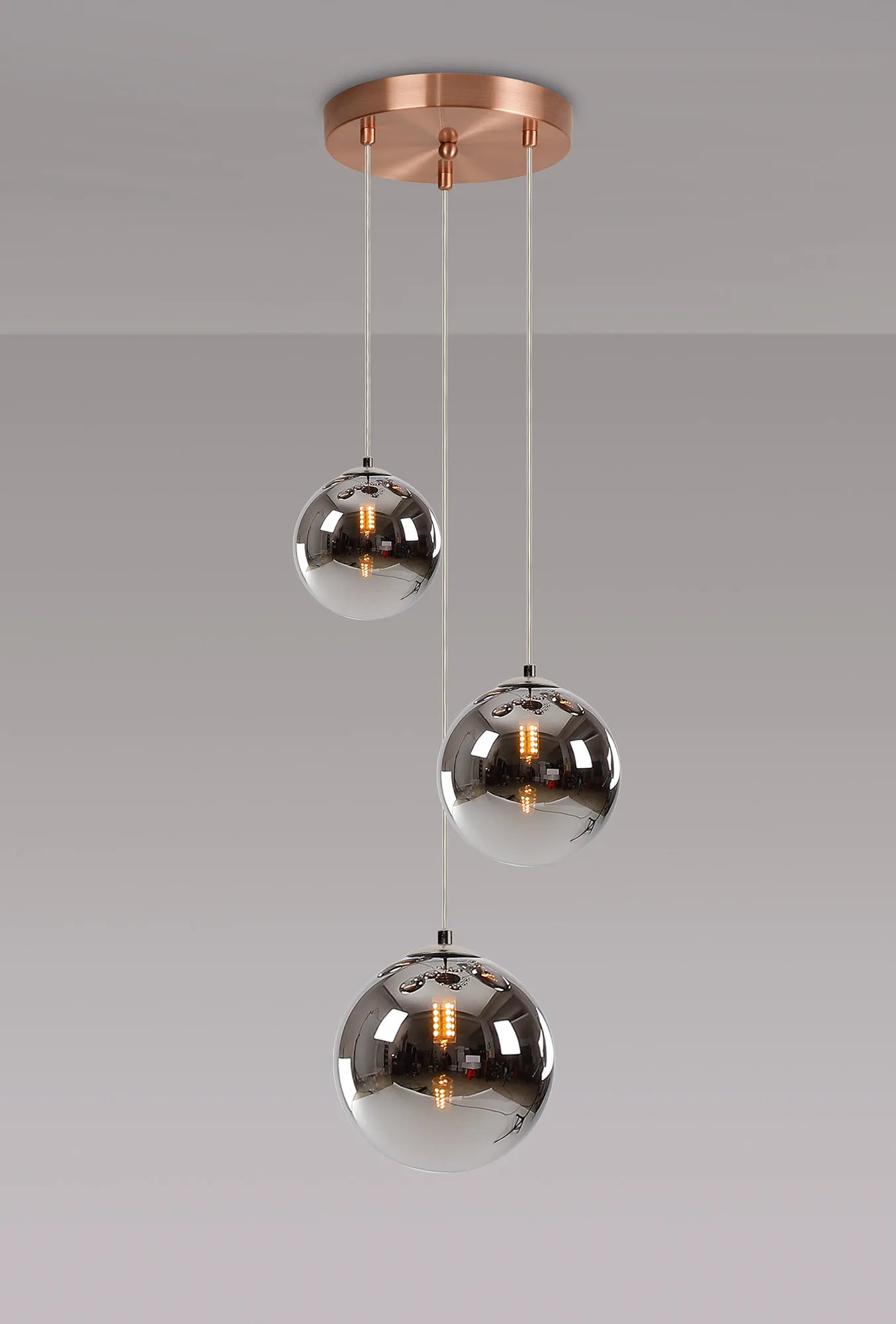 Austin 31cm Round Glass Pendant Light Fixture with 3 G9 Bulb Sockets - Perfect for Kitchen Island, Dining Room, and Modern Home Lighting