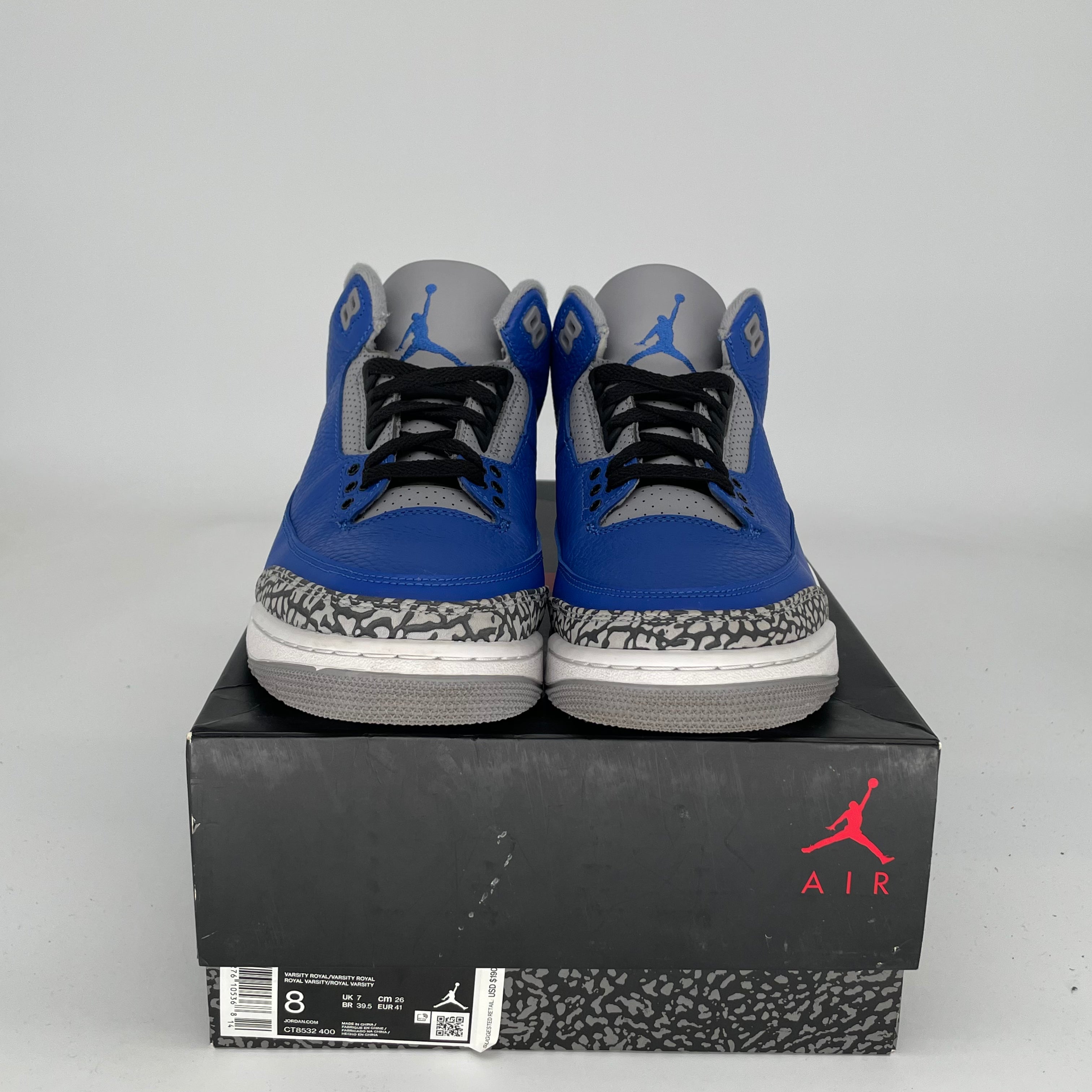 AIR JORDAN 3 VARSITY ROYAL CEMENT Men's Basketball Shoes - Size 8 (CT8532-400) | Retro Sneakers for Streetwear & Casual Fashion | Perfect for Basketball, Gym & Everyday Wear
