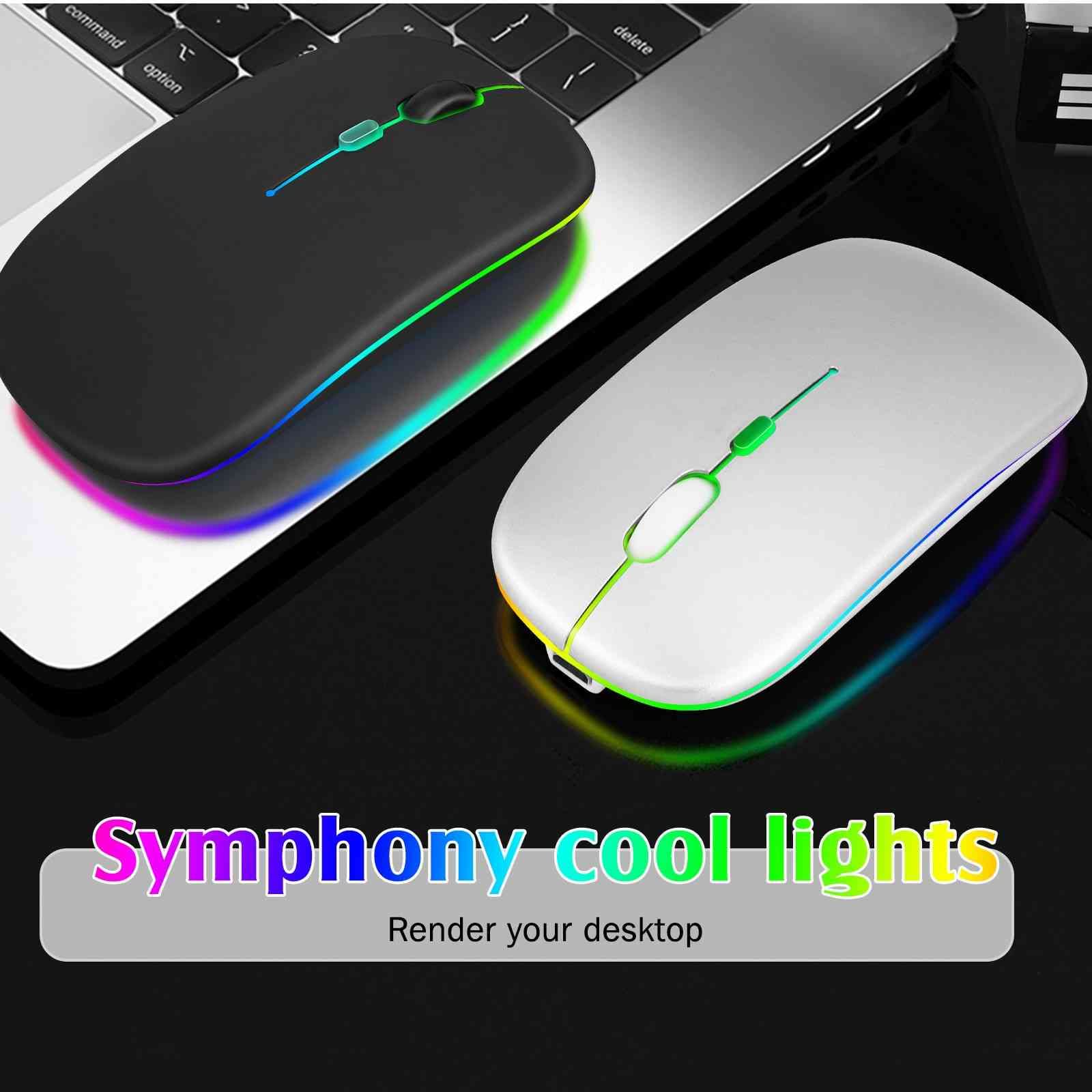 UrbanX Bluetooth Rechargeable Mouse for Dell Latitude E7470 - Wireless RGB LED Baby Pink Mouse for Laptop/PC/Mac/iPad Pro/Tablet/Android - Perfect for Office, Home, and Travel Use