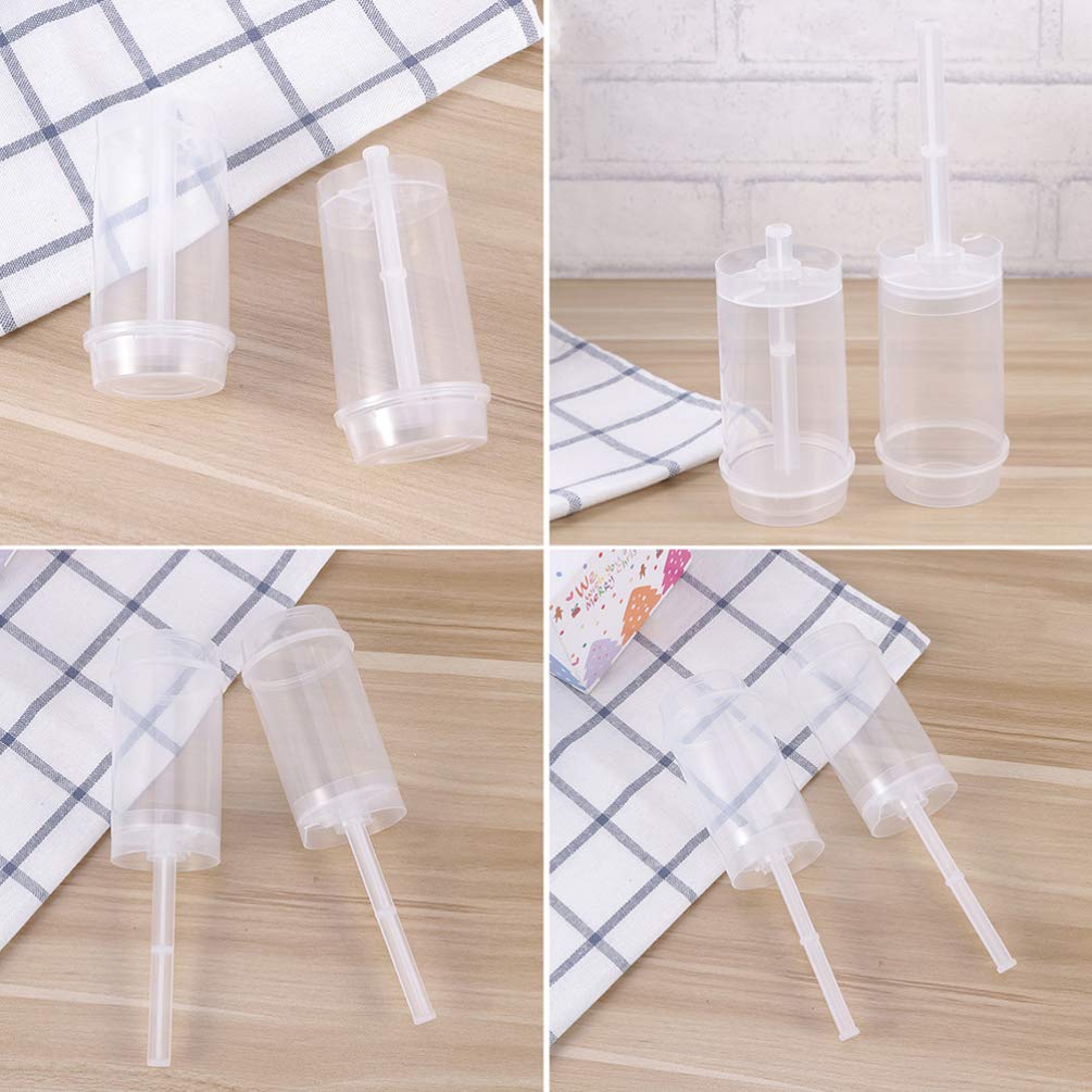 30pcs Mini Cake Maker Cupcake Holders with Lids - Bulk Candy Cake Pop Containers, Clear Acrylic Push Pop Stand for Lollipops & Cake Shooter | Perfect for Party Favors, Baking Display & Dessert Packaging