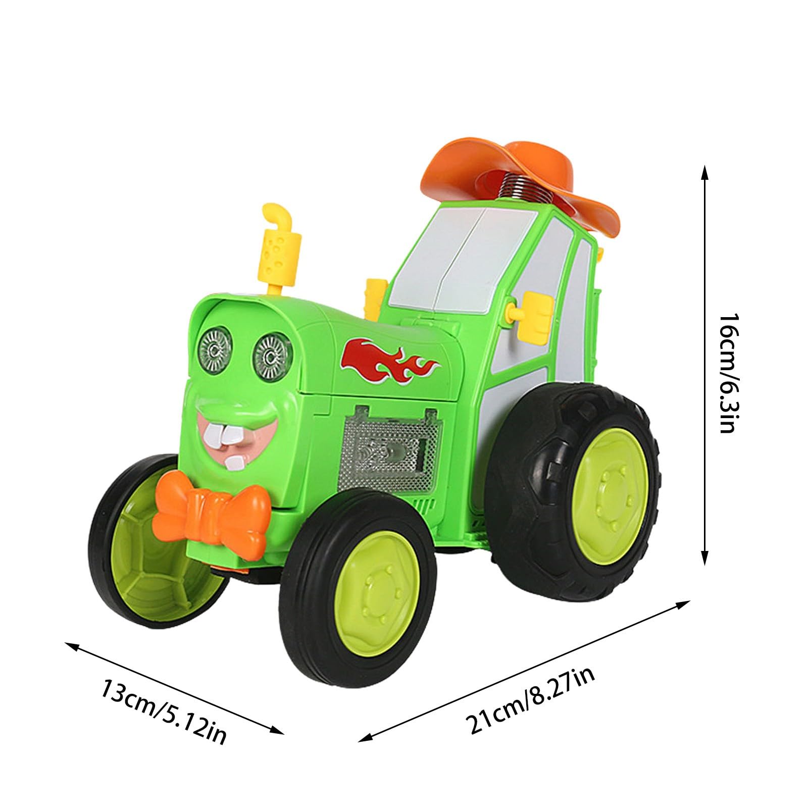 Jump Fury Remote Control Car - 360° Rotating & Wireless Stunt RC Vehicle with Dancing Function | Green Toy Tractor for Kids Outdoor Play & Indoor Racing Fun