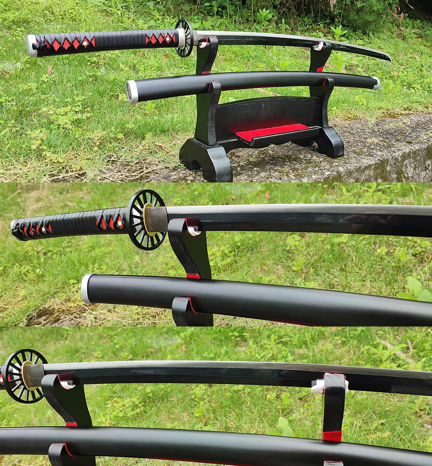 HERO SWORD Japanese Anime Katana - Hand Forged 1045 Carbon Steel Samurai Sword, Full Tang Handmade Sharp Practical Blade - Demon Slayer Replica for Cosplay, Martial Arts Training & Anime Collection