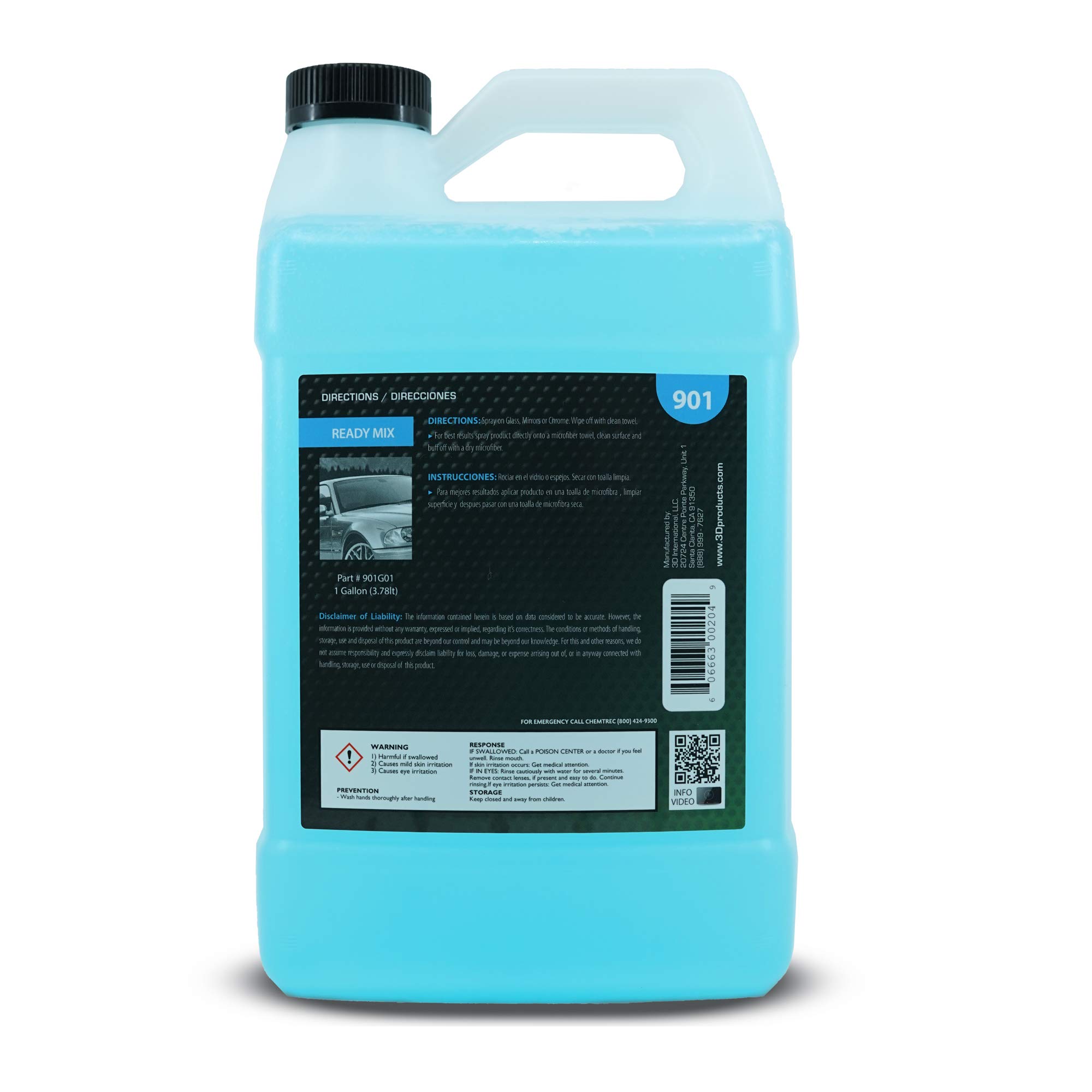 3D Glass Cleaner – Streak-Free, Tint-Safe Formula for Windows, Mirrors & Chrome – Ready-to-Use Car Glass Cleaner – Perfect for Auto Detailing, Home Cleaning & Office Maintenance