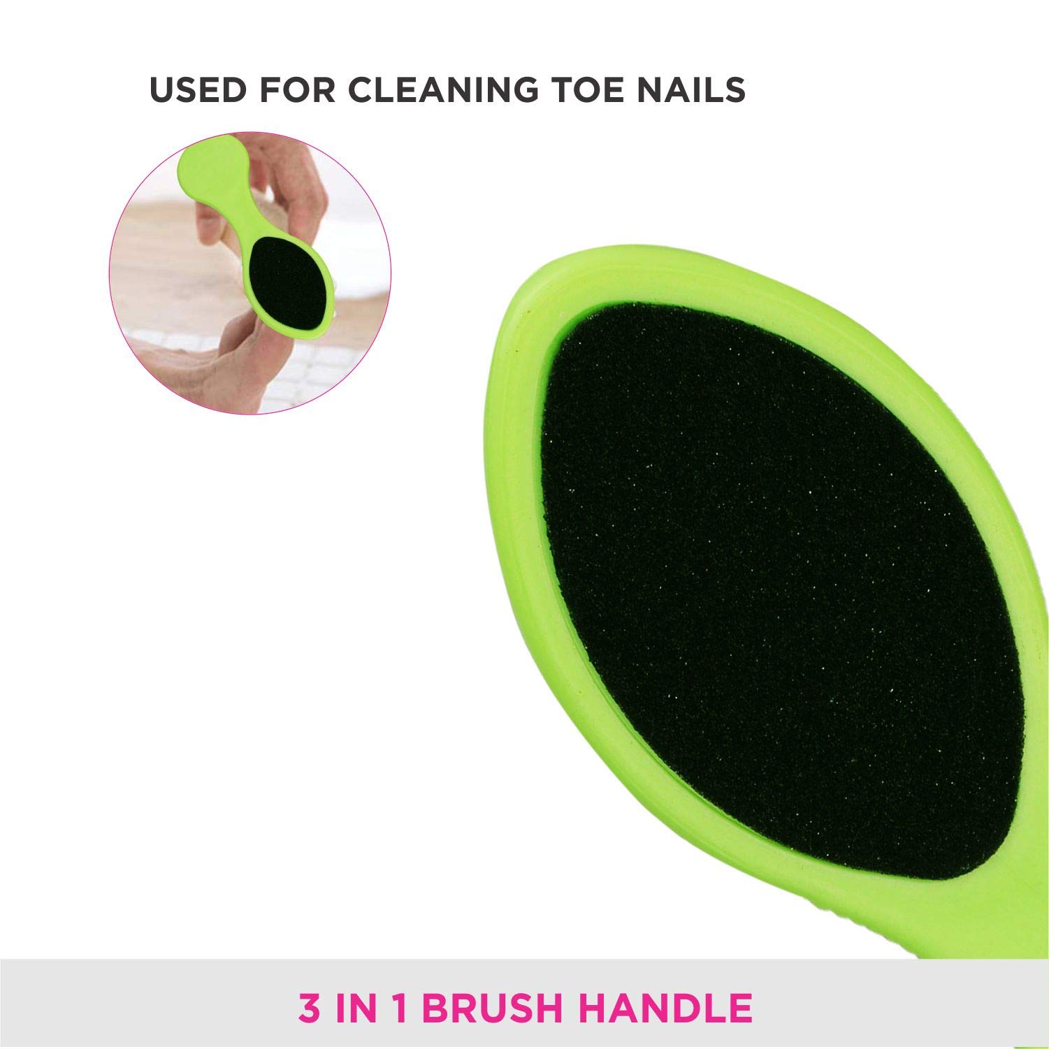 VEGA 3 in 1 Pedicure Scraper Brush Kit - Dead Skin Remover Tool for Cleansing, Scrubbing & Filing - Perfect for At-Home Foot Care & Spa Pedicures