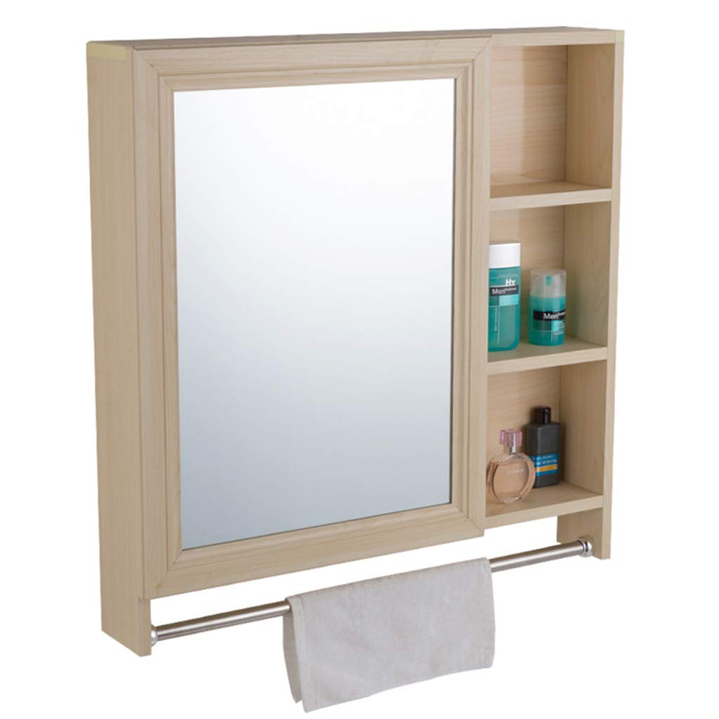 Large Wooden Wall Mounted Bathroom Medicine Cabinet with Mirror - 24 Inch Rustic Storage Cabinet for Bath Essentials, Makeup & Toiletries - Perfect for Home Bathroom Organization and Vanity Mirror Storage