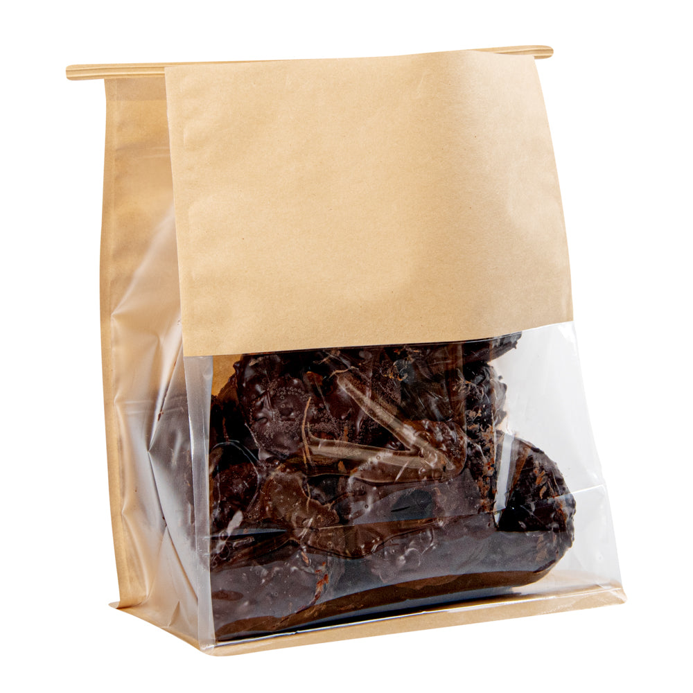 Premium Kraft Cotton Paper Tin Tie Bags with Clear Window - 8.75