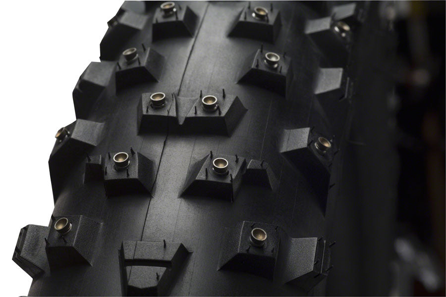 45NRTH Wrathchild Tubeless Folding Bike Tire - 27.5x3 Inch, 120 TPI, Concave Carbide Studs for Winter & Snow Cycling - Perfect for Fat Bikes, Mountain Trails, and Extreme Cold Weather Riding