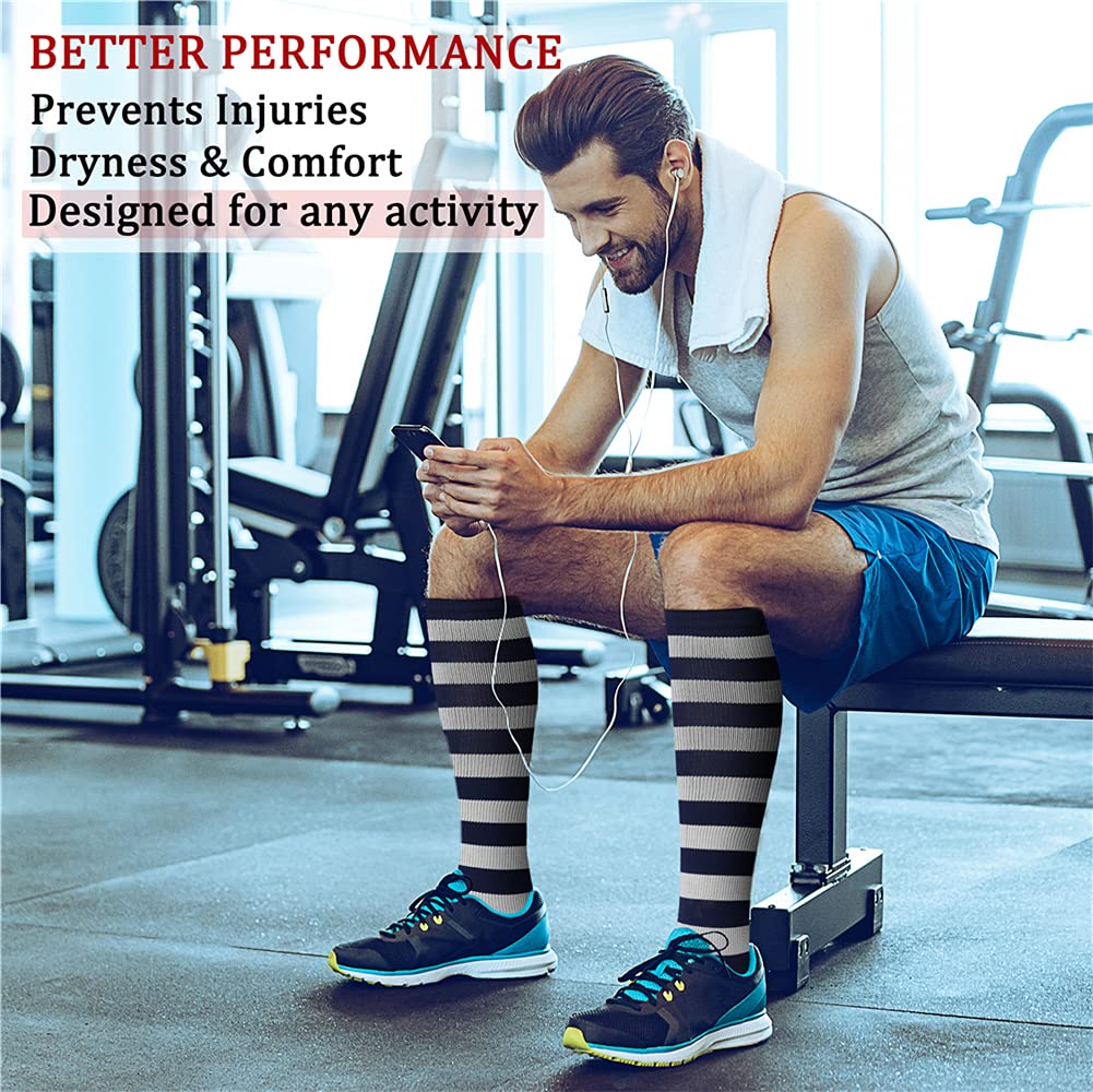 CHARMKING 15-20 mmHg Compression Socks for Women & Men - 8 Pairs - Best Support for Running, Cycling, Nursing & Travel - Improve Blood Circulation & Reduce Swelling - Perfect for Athletes, Nurses & Frequent Flyers
