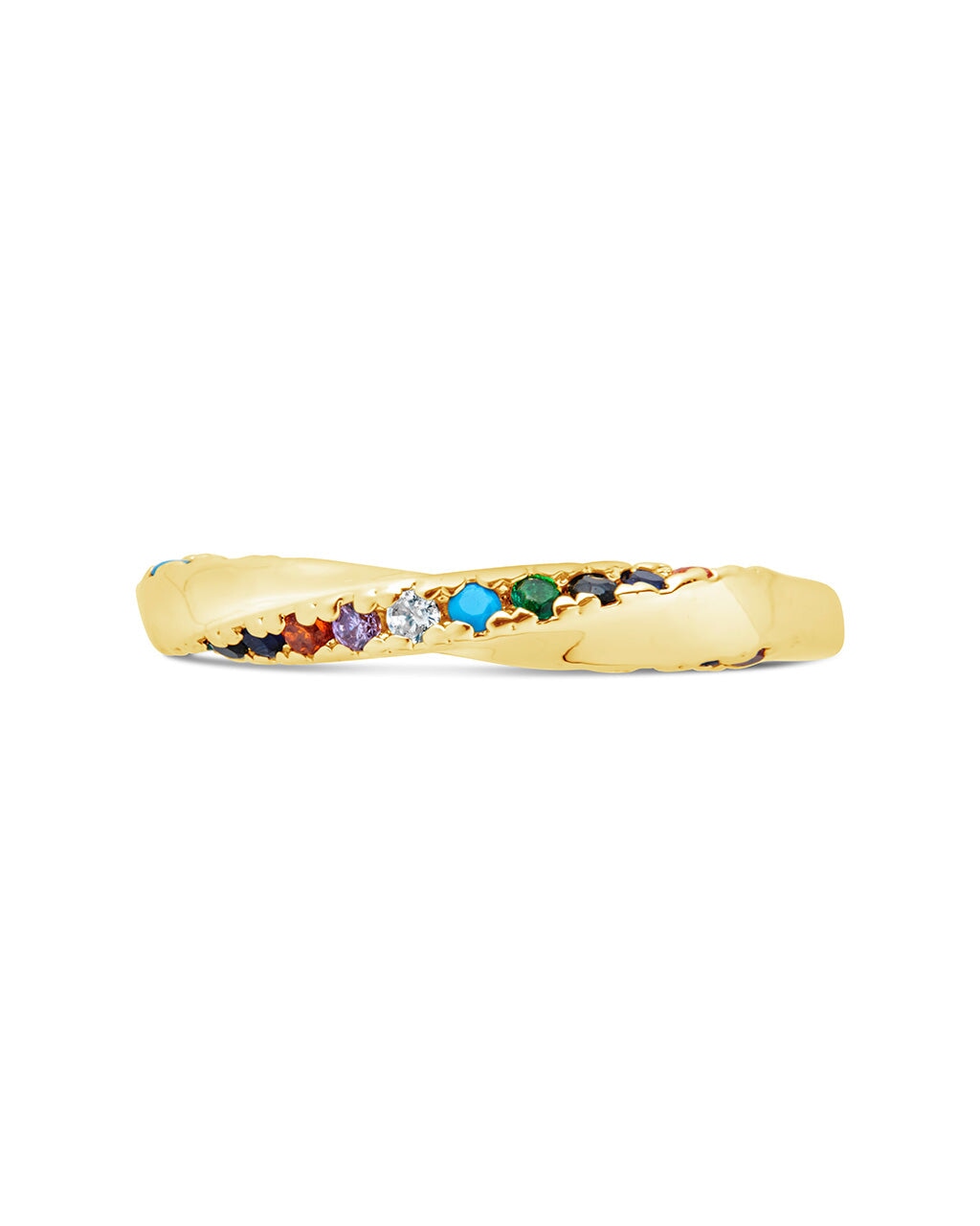 Senta Rainbow CZ Twist Ring - Elegant Cubic Zirconia Fashion Jewelry for Women, Perfect for Parties, Weddings & Daily Wear